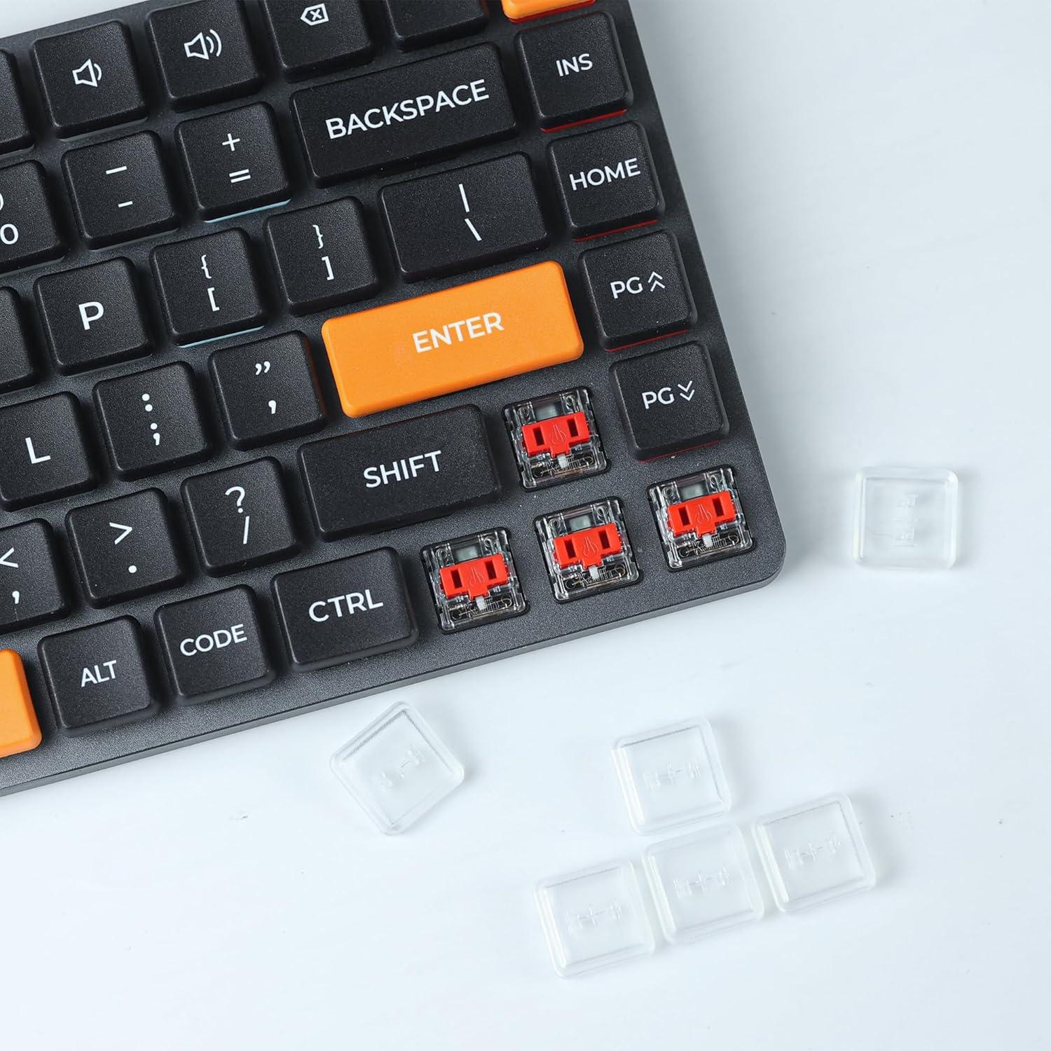 Teclas PBT Perfil Bajo Chocfox 1U 40 Piezas Blanco Frosted