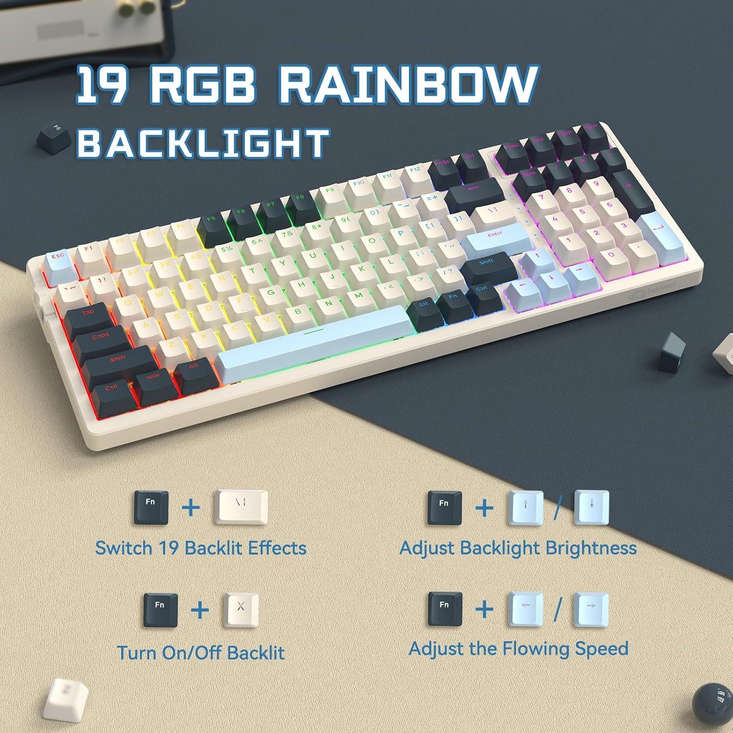 Teclado Mecánico Inalámbrico Attack Shark K8 RGB 100 Teclas