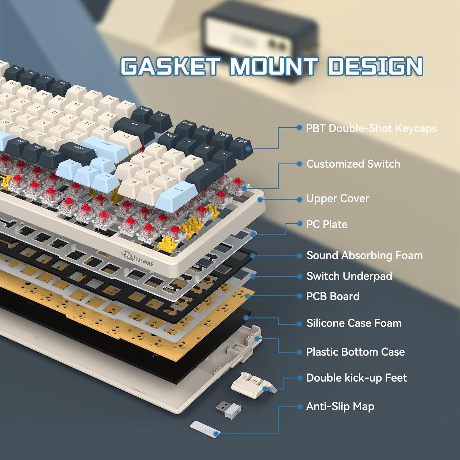 Teclado Mecánico Inalámbrico Attack Shark K8 RGB 100 Teclas