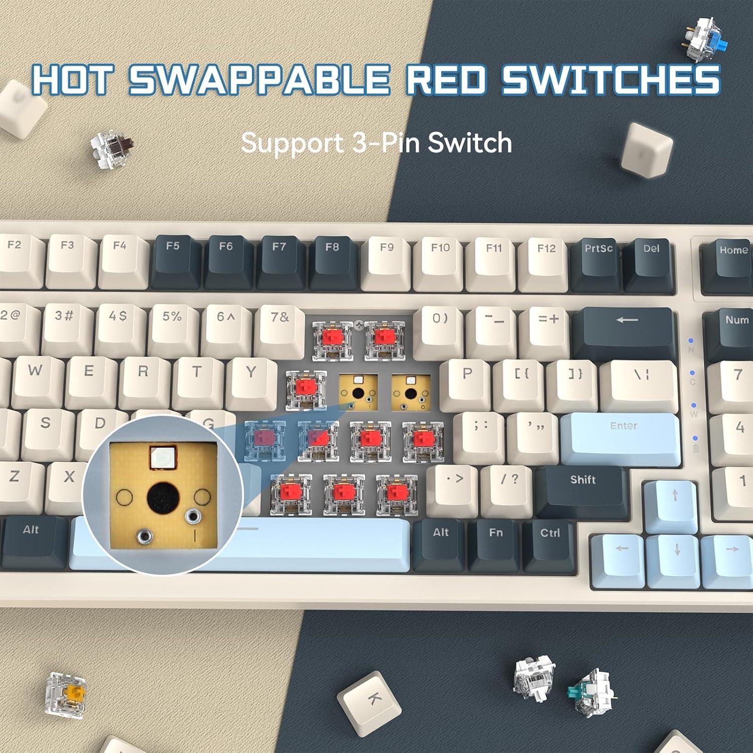 Teclado Mecánico Inalámbrico Attack Shark K8 RGB 100 Teclas