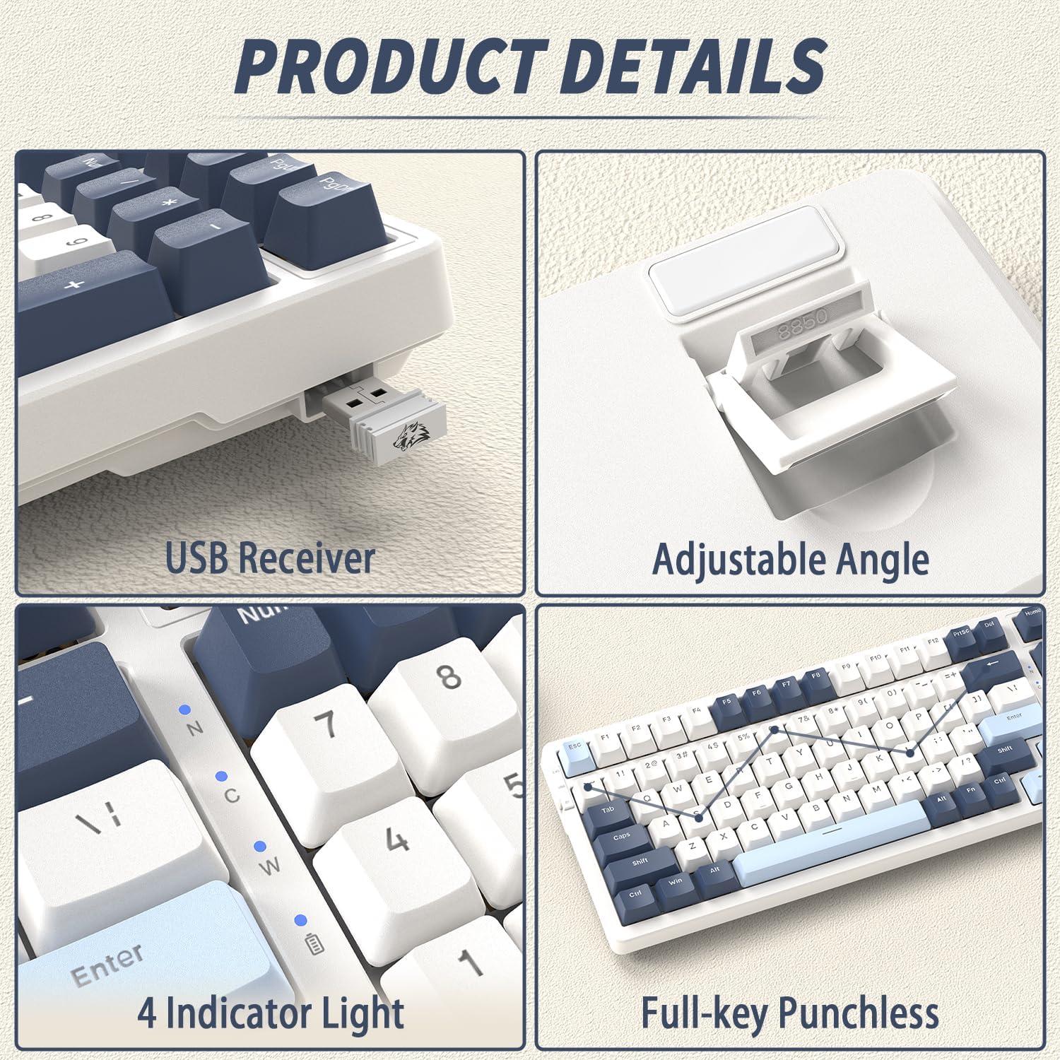 Teclado Mecánico Inalámbrico Attack Shark K8 RGB 100 Teclas