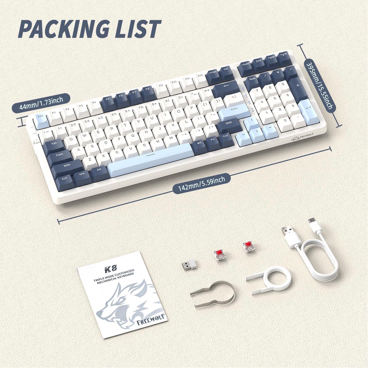 Teclado Mecánico Inalámbrico Attack Shark K8 RGB 100 Teclas