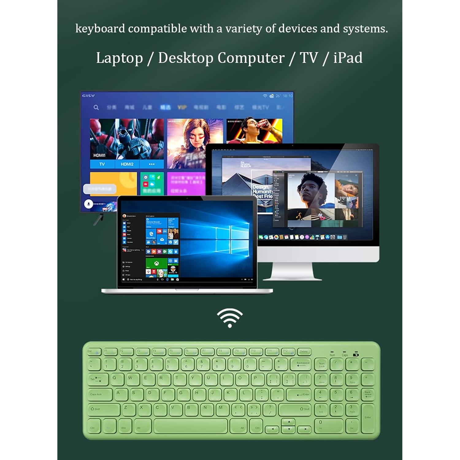 Combo Teclado y Ratón Inalámbrico Arcwares Verde Ergonómico