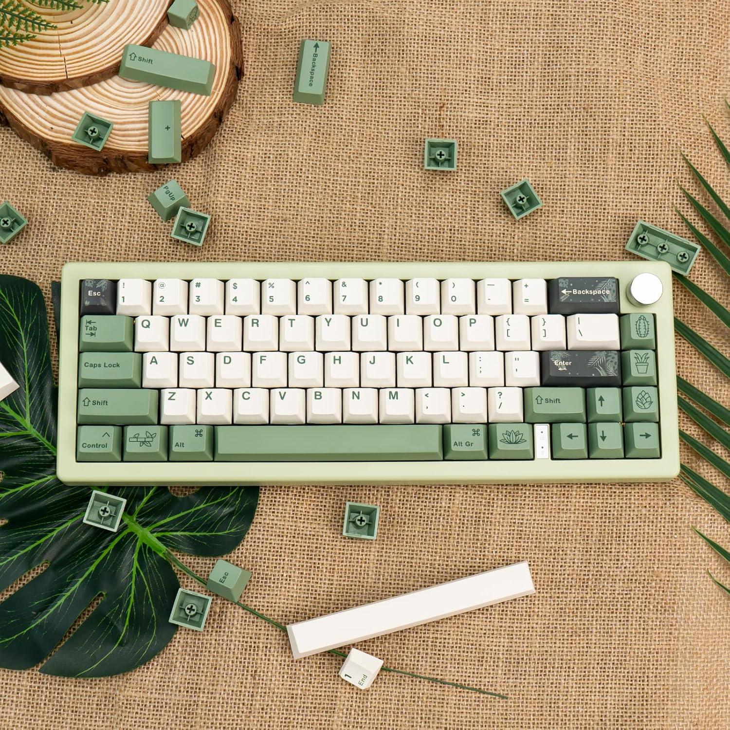 Juego de Teclas Personalizadas TIMSEKER 128 PBT Verde Beige