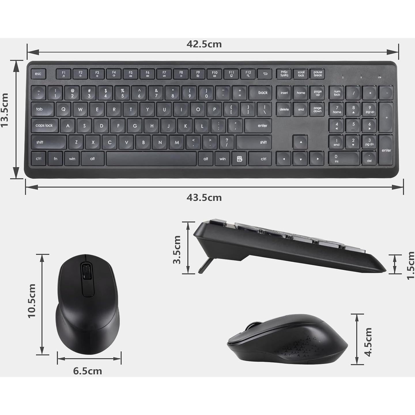 Combo Teclado y Ratón Inalámbricos Silenciosos HUO JI Negro