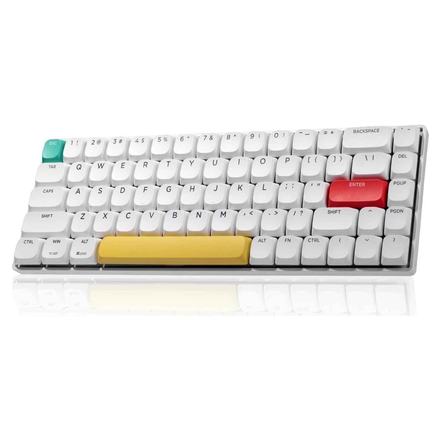 Teclado Mecánico Ukvey C68 Blanco 68 Teclas Bluetooth 2.4G