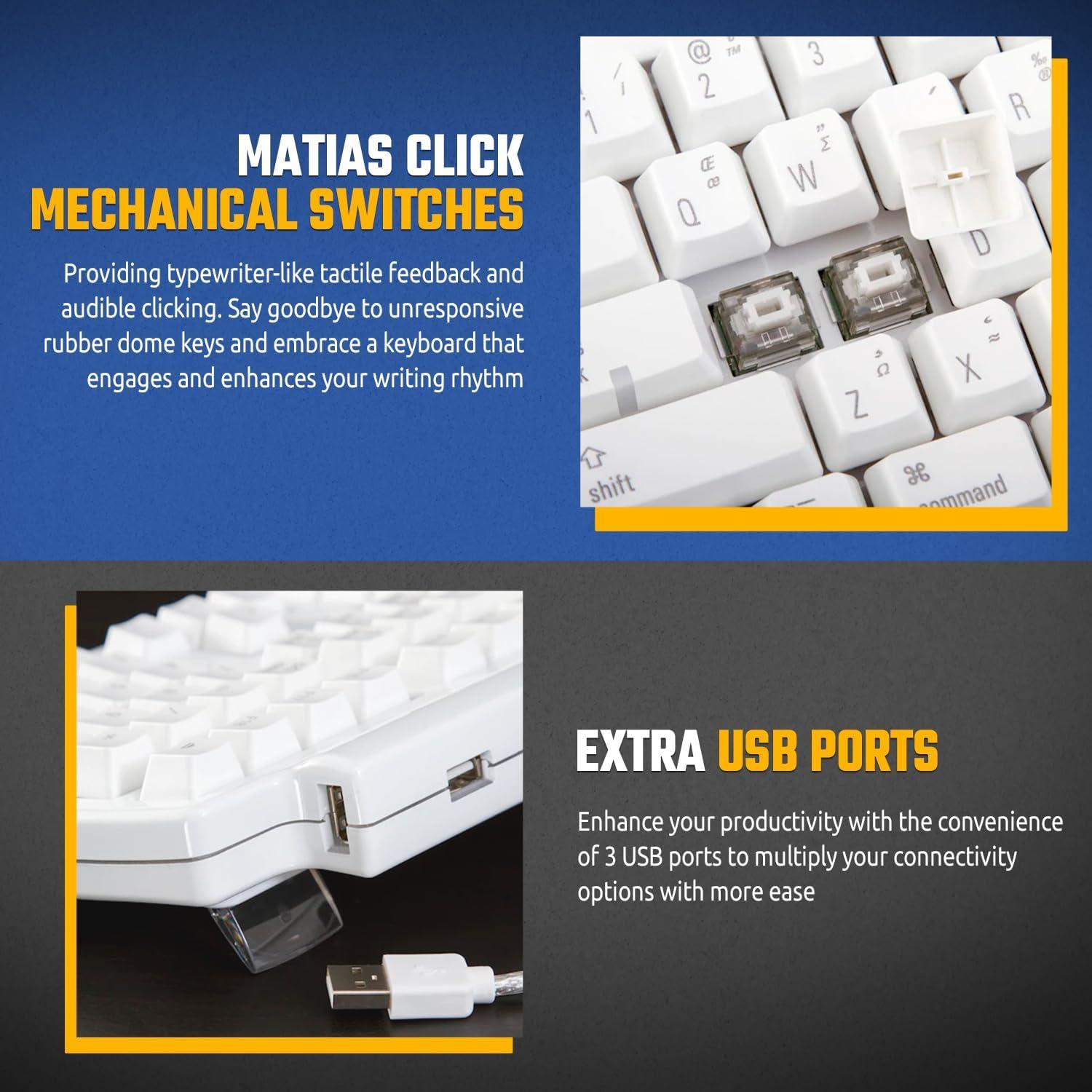 Teclado Táctil Pro Matias para Mac USB 3 Puertos 1.24kg