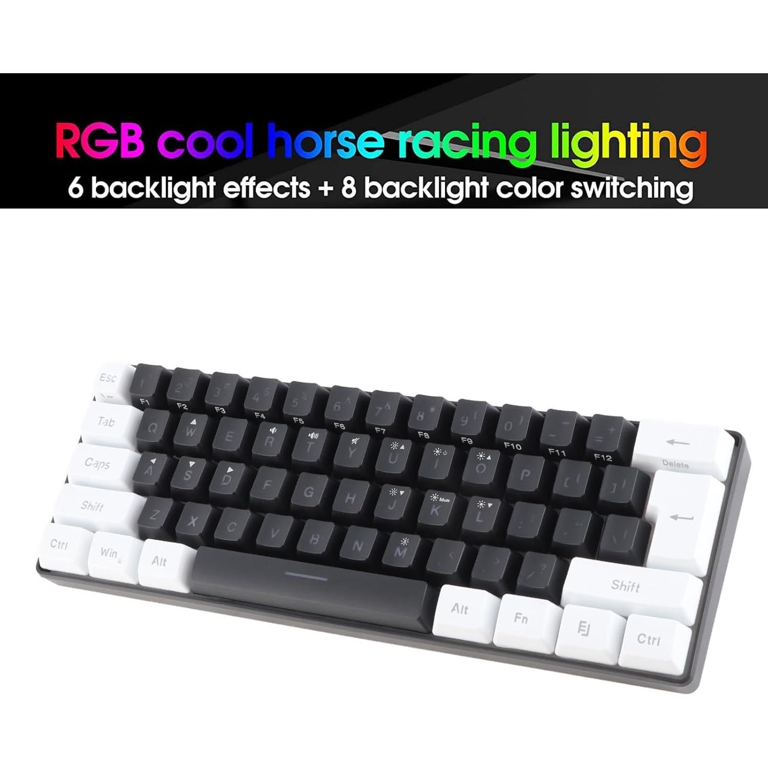 Teclado Gaming Mini RGB Goodstumbler 61 Teclas Ergonómico