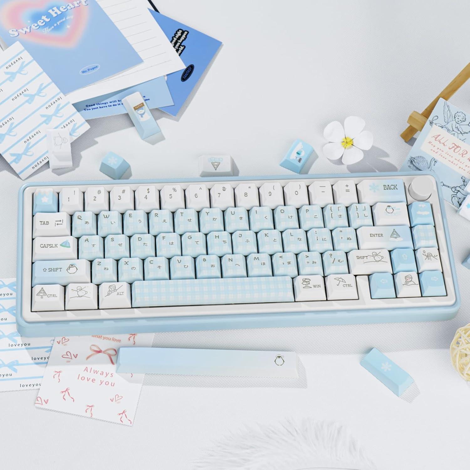 Juego de Teclas PBT COOMICKEY 145 Teclas Azul Invierno