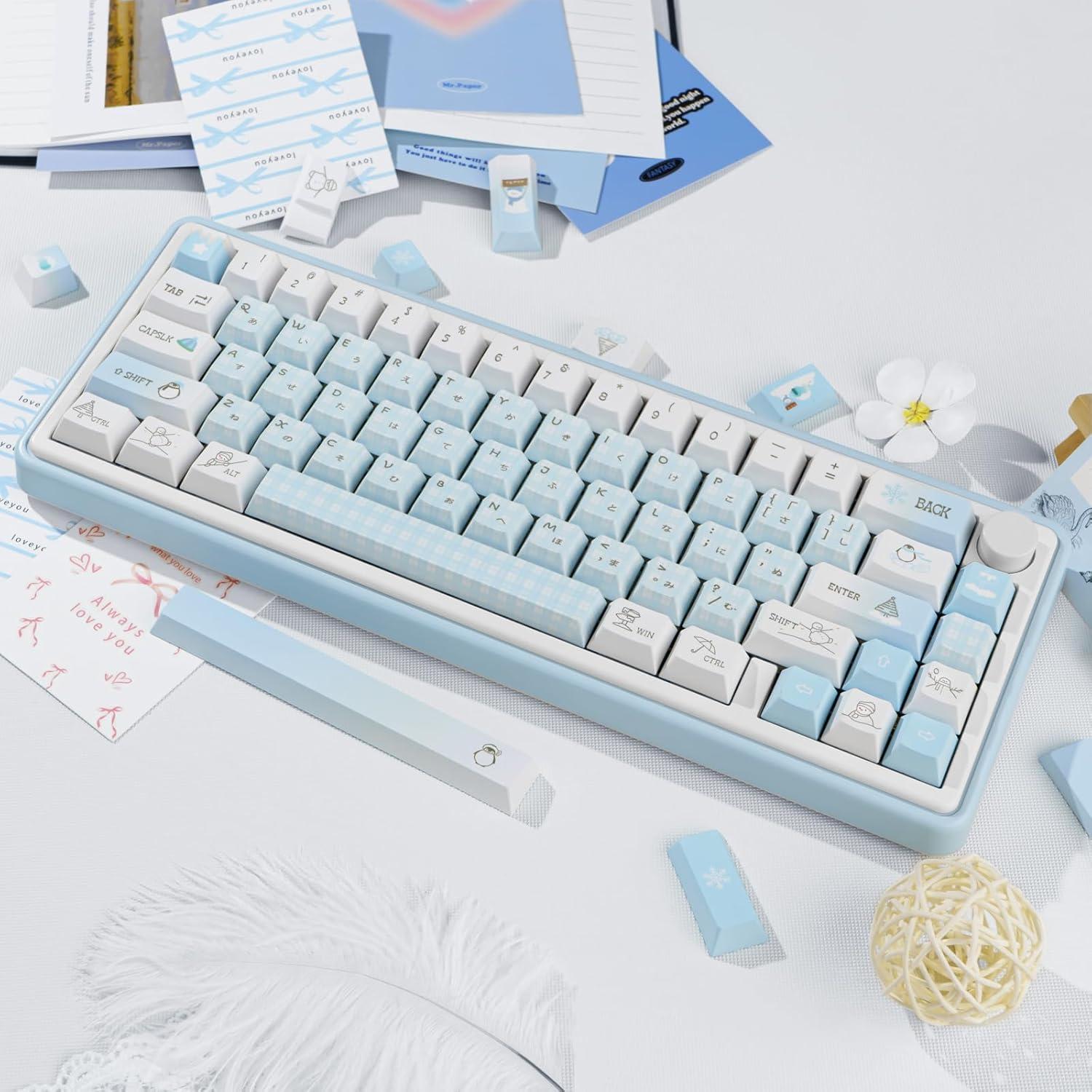 Juego de Teclas PBT COOMICKEY 145 Teclas Azul Invierno