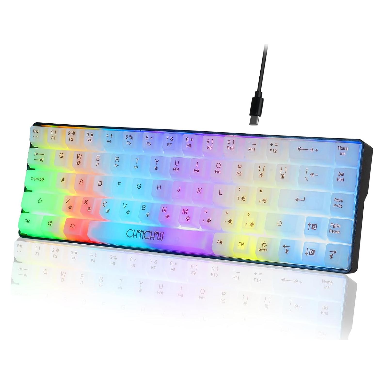 Teclado Gaming CHONCHOW Mini 60% RGB USB C 68 Teclas