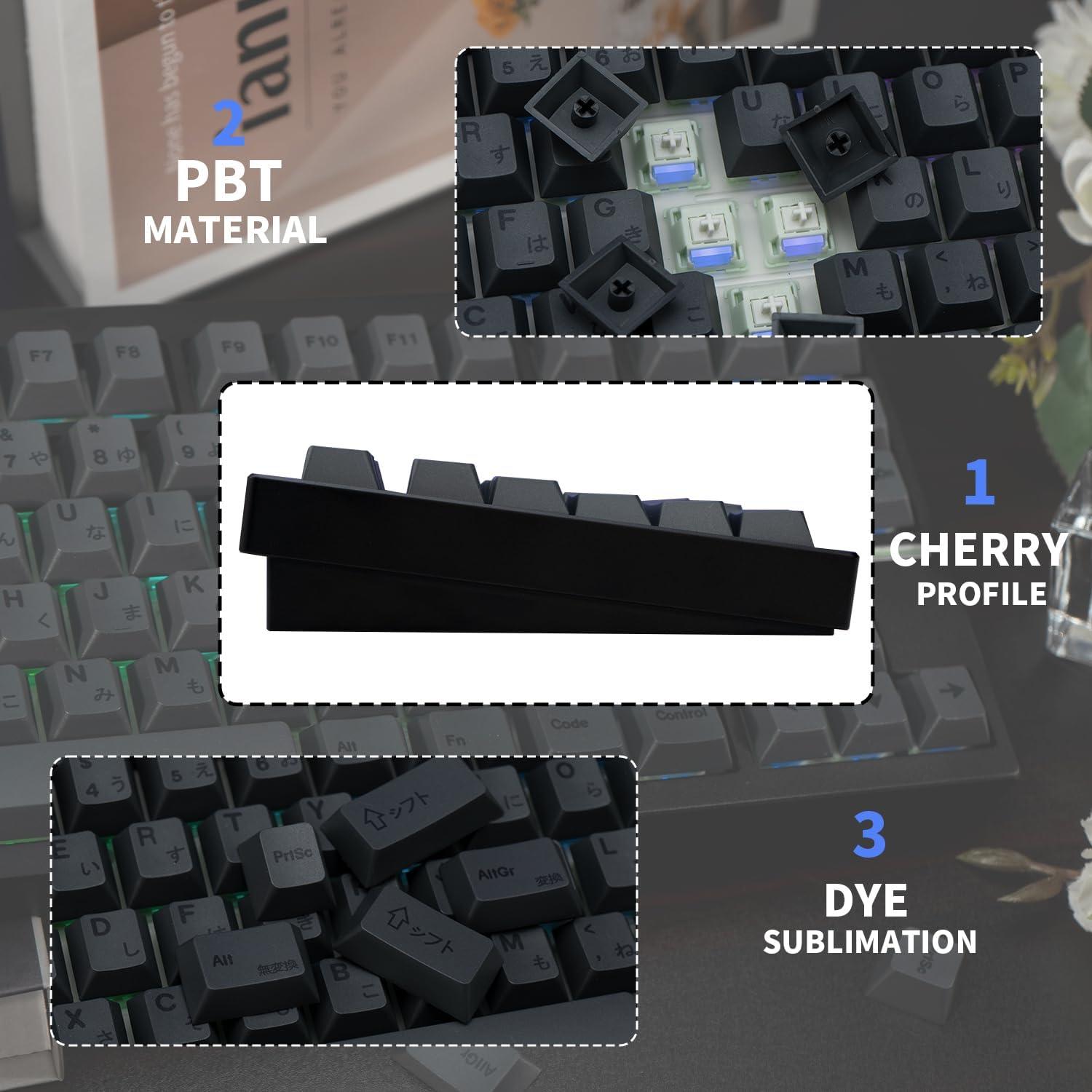 Teclas Personalizadas TIMSEKER PBT Negras ANSI 130 Unidades