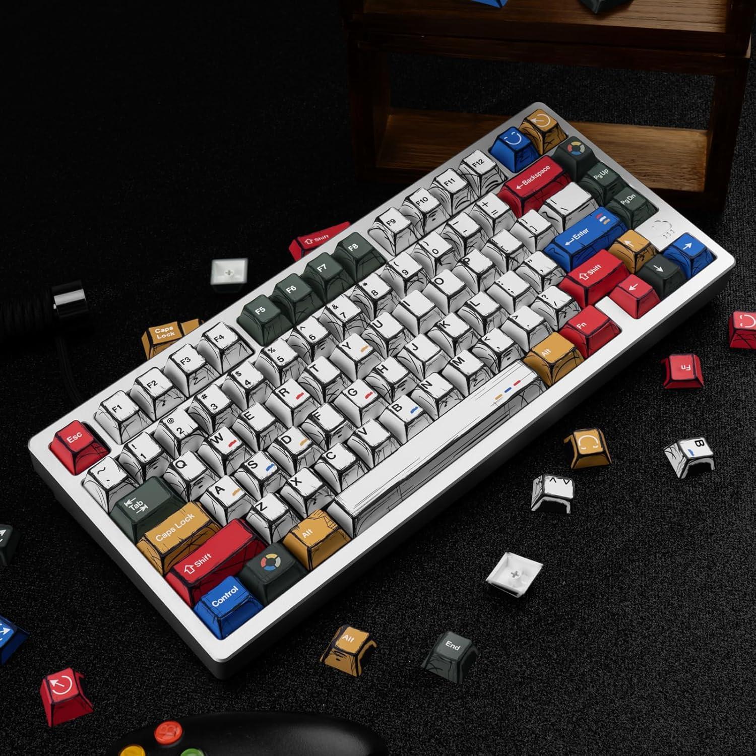 Teclas PBT Cherry GEKUCAP 136 Teclas Manga Mixta Luz