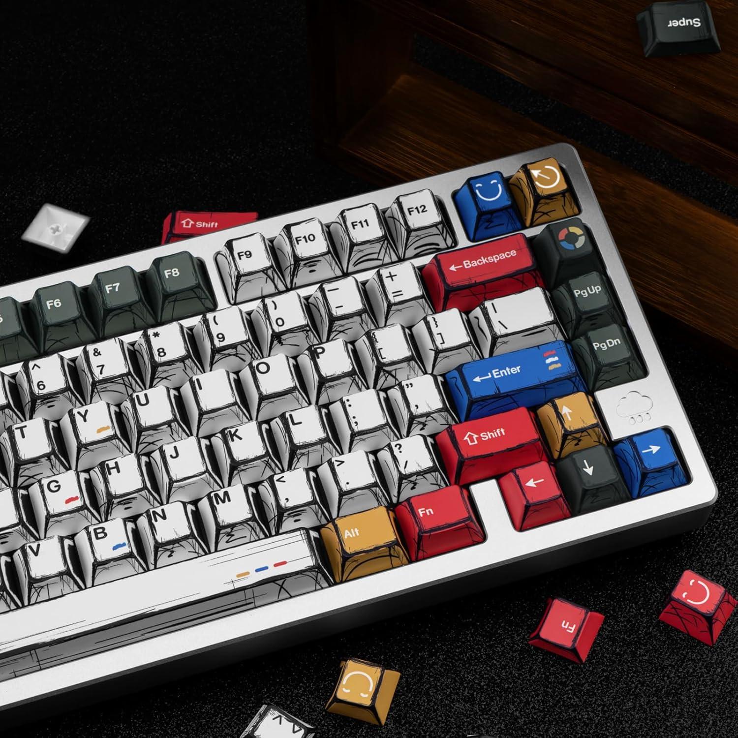 Teclas PBT Cherry GEKUCAP 136 Teclas Manga Mixta Luz