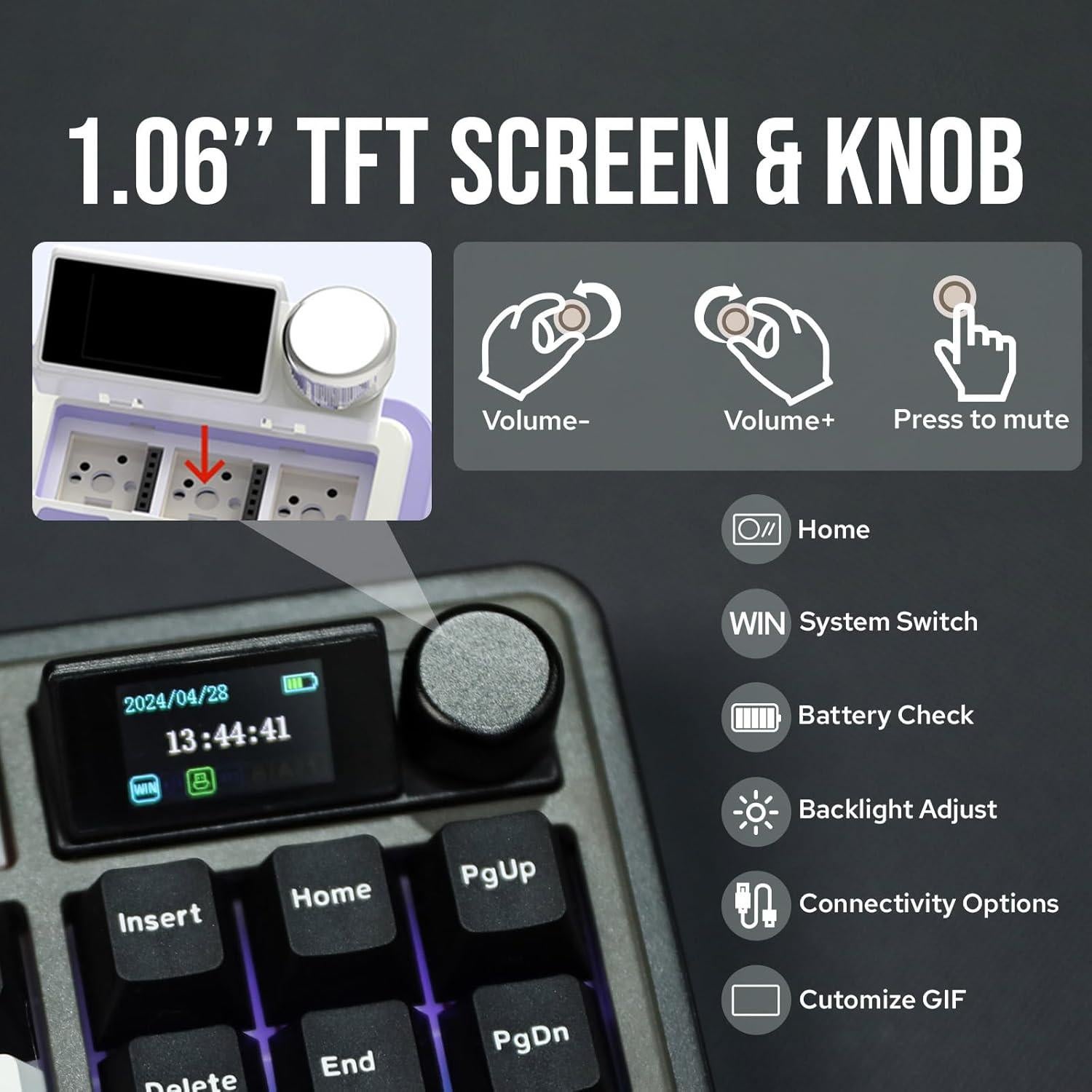 Teclado Mecánico Inalámbrico Ajazz AK870 87 Teclas RGB Negro