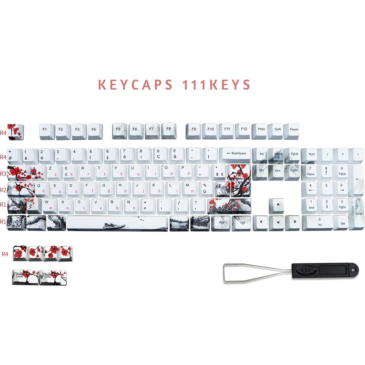 Set de Teclas Mecánicas MOLGRIA 111 PBT Flor de Ciruelo