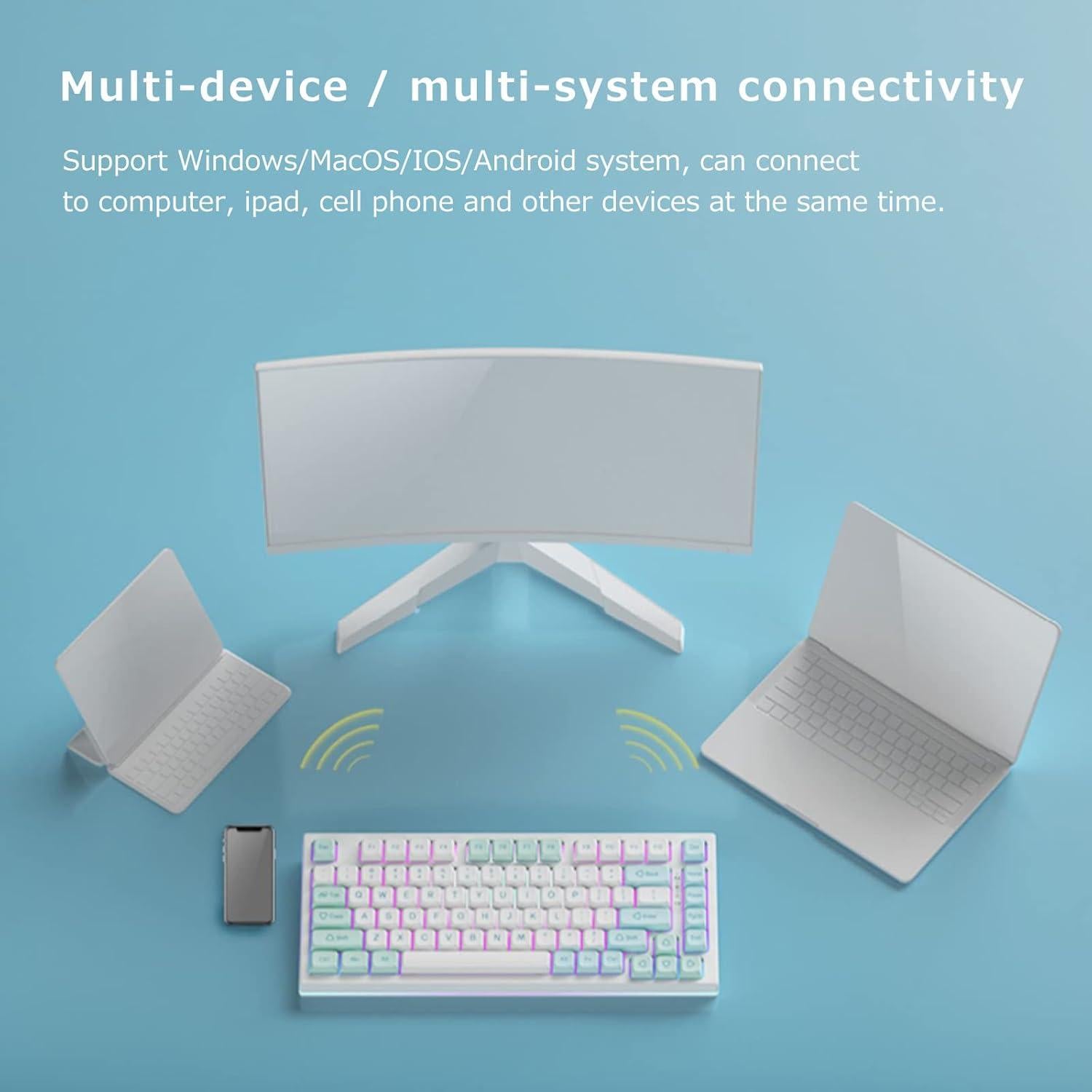 Teclado Mecánico Inalámbrico TPHRAVAL Y57 Retroiluminado RGB