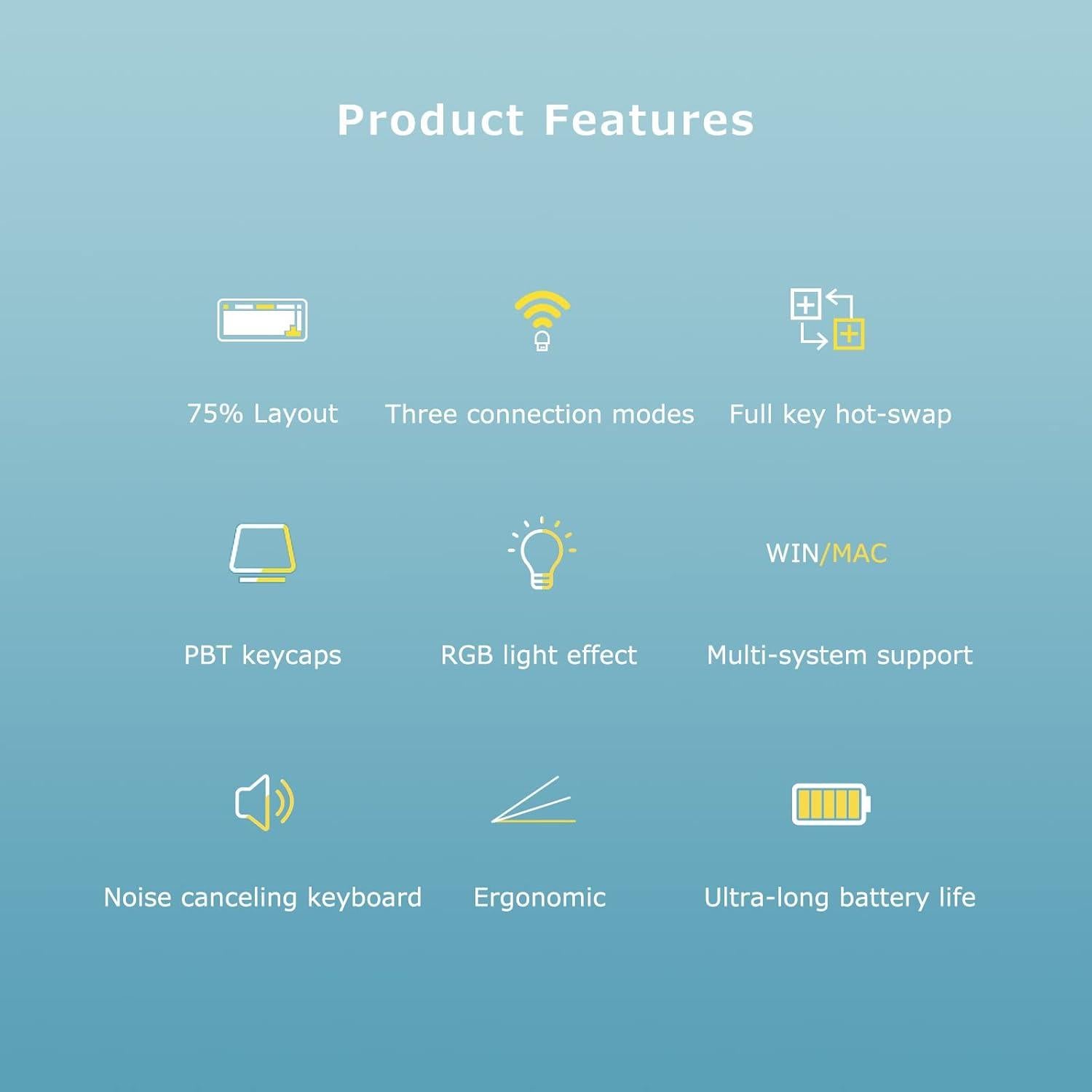 Teclado Mecánico Inalámbrico TPHRAVAL Y57 Retroiluminado RGB