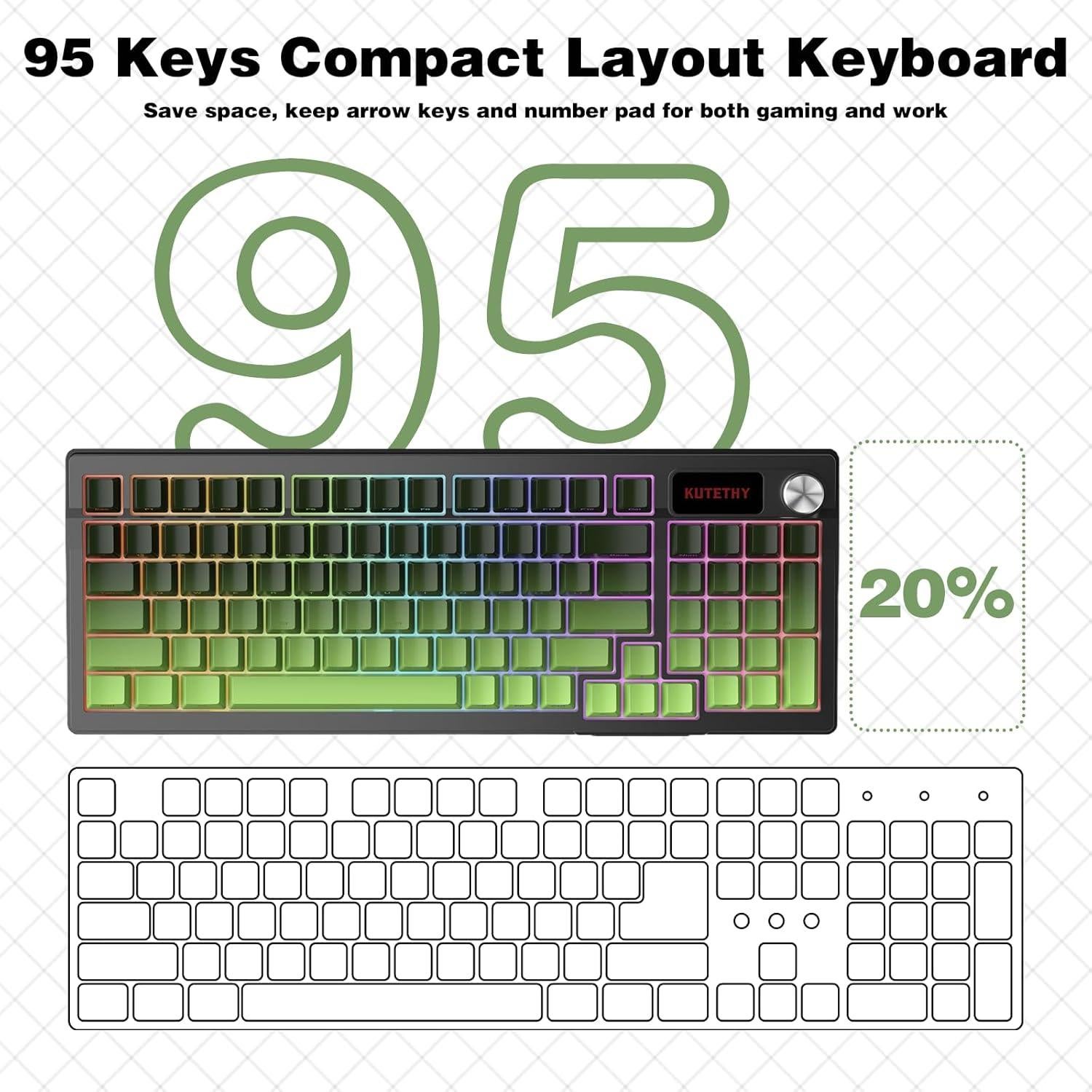 Teclado Mecánico Inalámbrico KUTETHY Kailh Bamboo RGB 98%