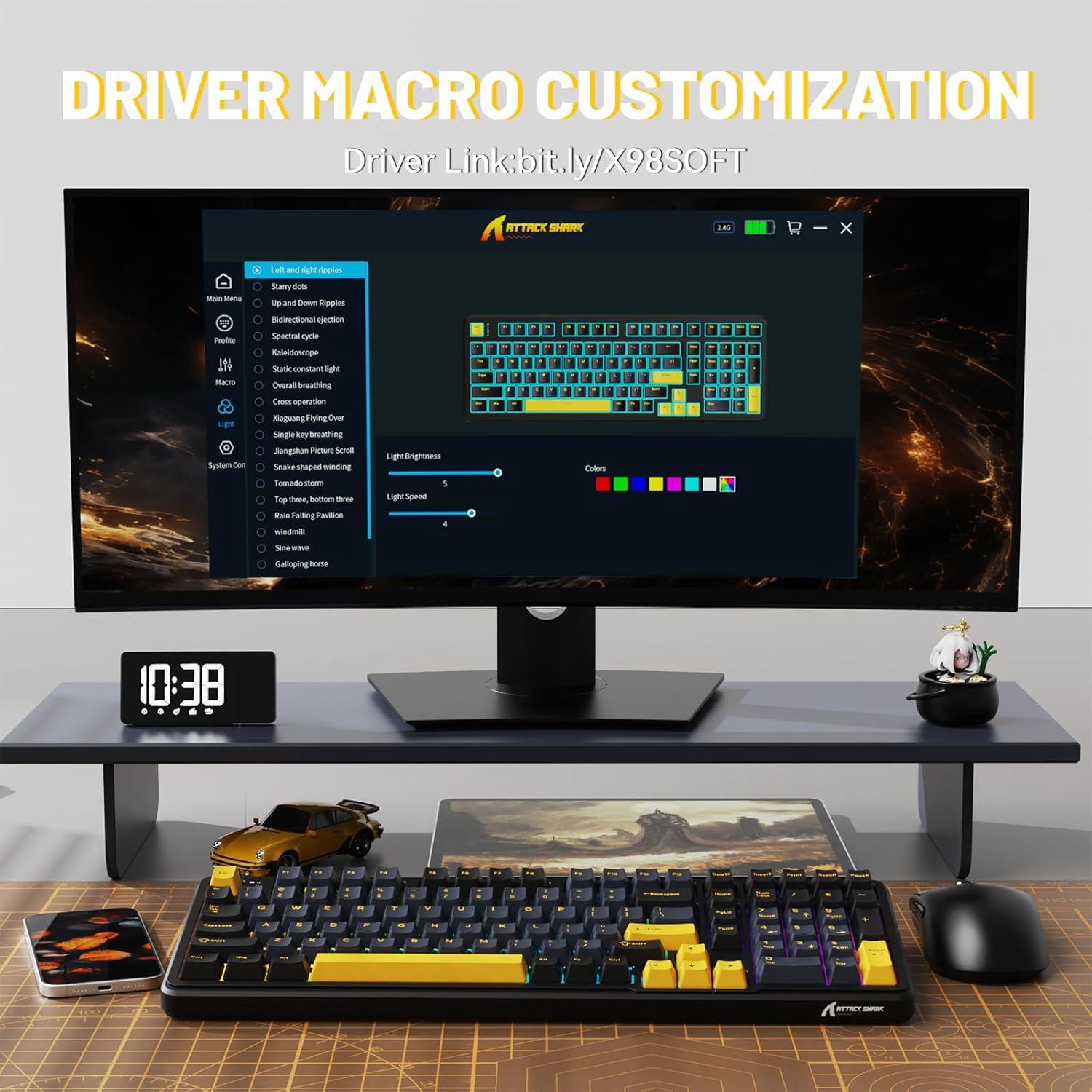 Teclado Mecánico Inalámbrico MAMBASNAKE X98 RGB 98 Teclas