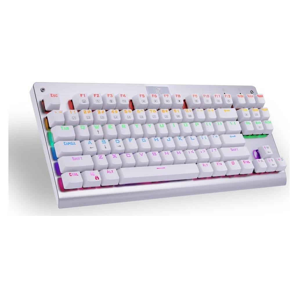 Granvela MechanicalEagle Z-77 75% Mechanical Keyboard | Aluminium Panel | Clicky Blue Switches | Rainbow LED Backlit | N-Key Rollover | 87-Key Tenkeyless | Hot Swappable |Spare Switches Included