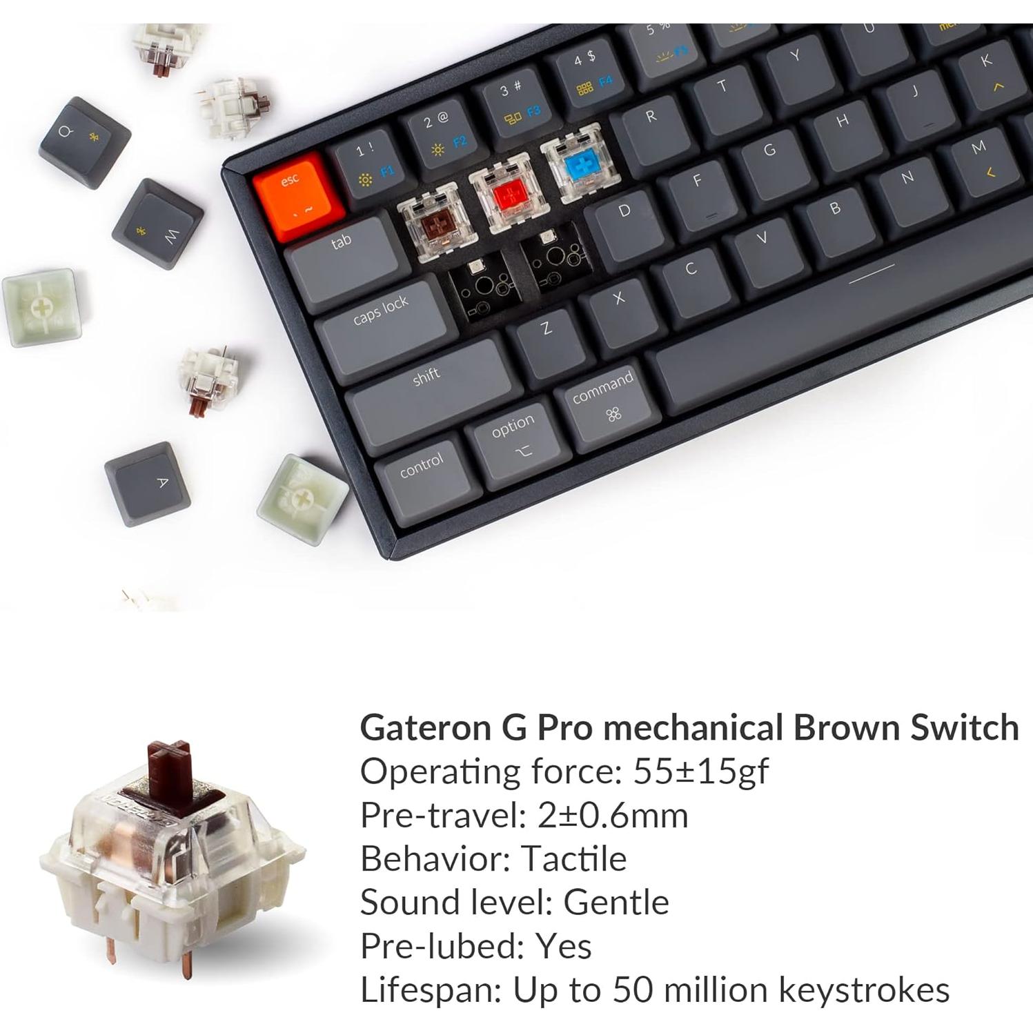 Teclado Mecánico Inalámbrico Keychron K12 RGB 60% Hot-Swappable