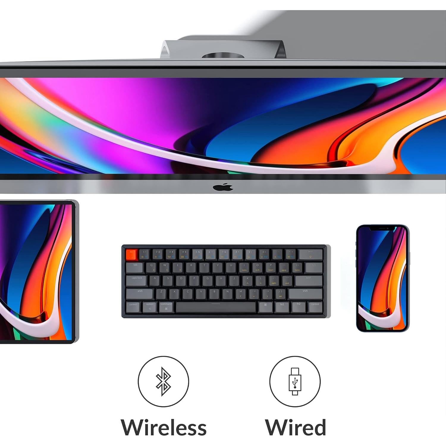 Teclado Mecánico Inalámbrico Keychron K12 RGB 60% Hot-Swappable