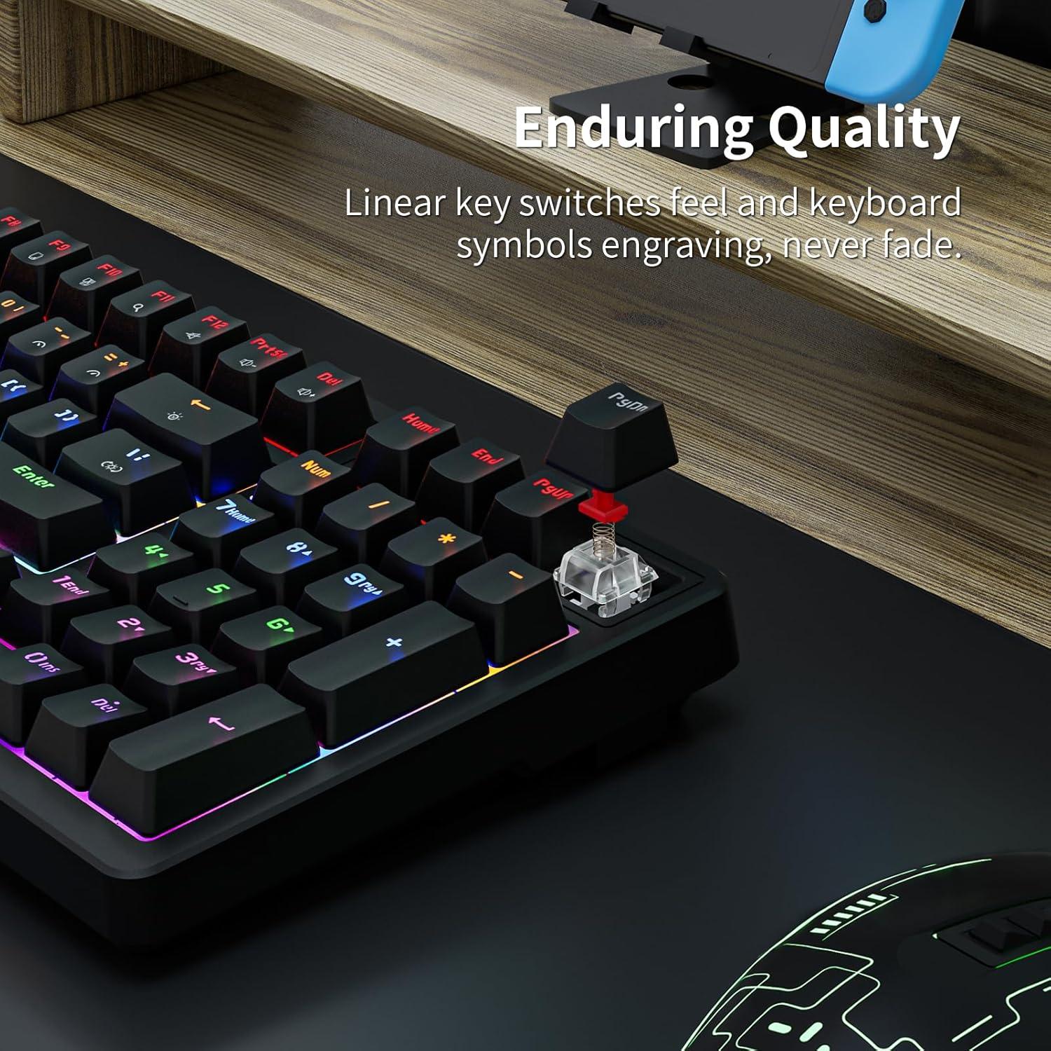Teclado Mecánico Gaming Newmen GM328, 100 Teclas, LED RGB