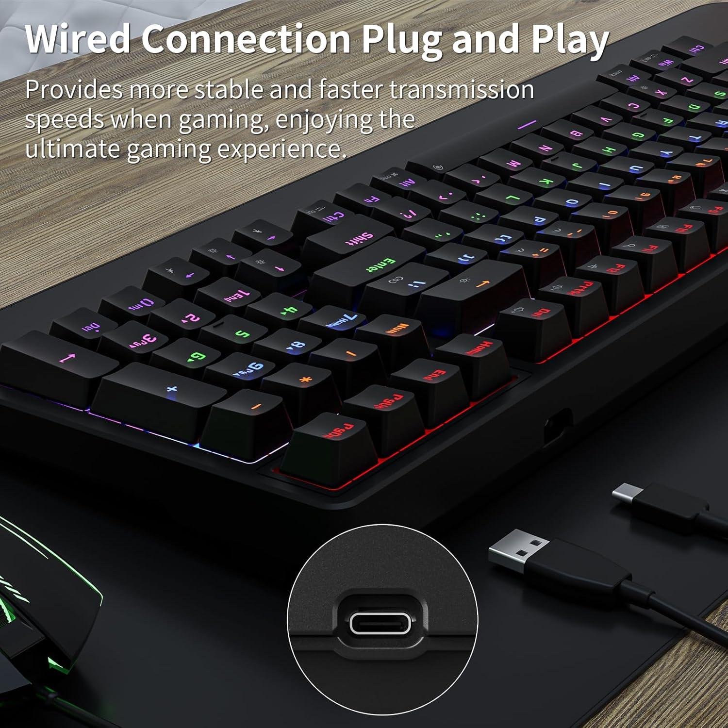 Teclado Mecánico Gaming Newmen GM328, 100 Teclas, LED RGB