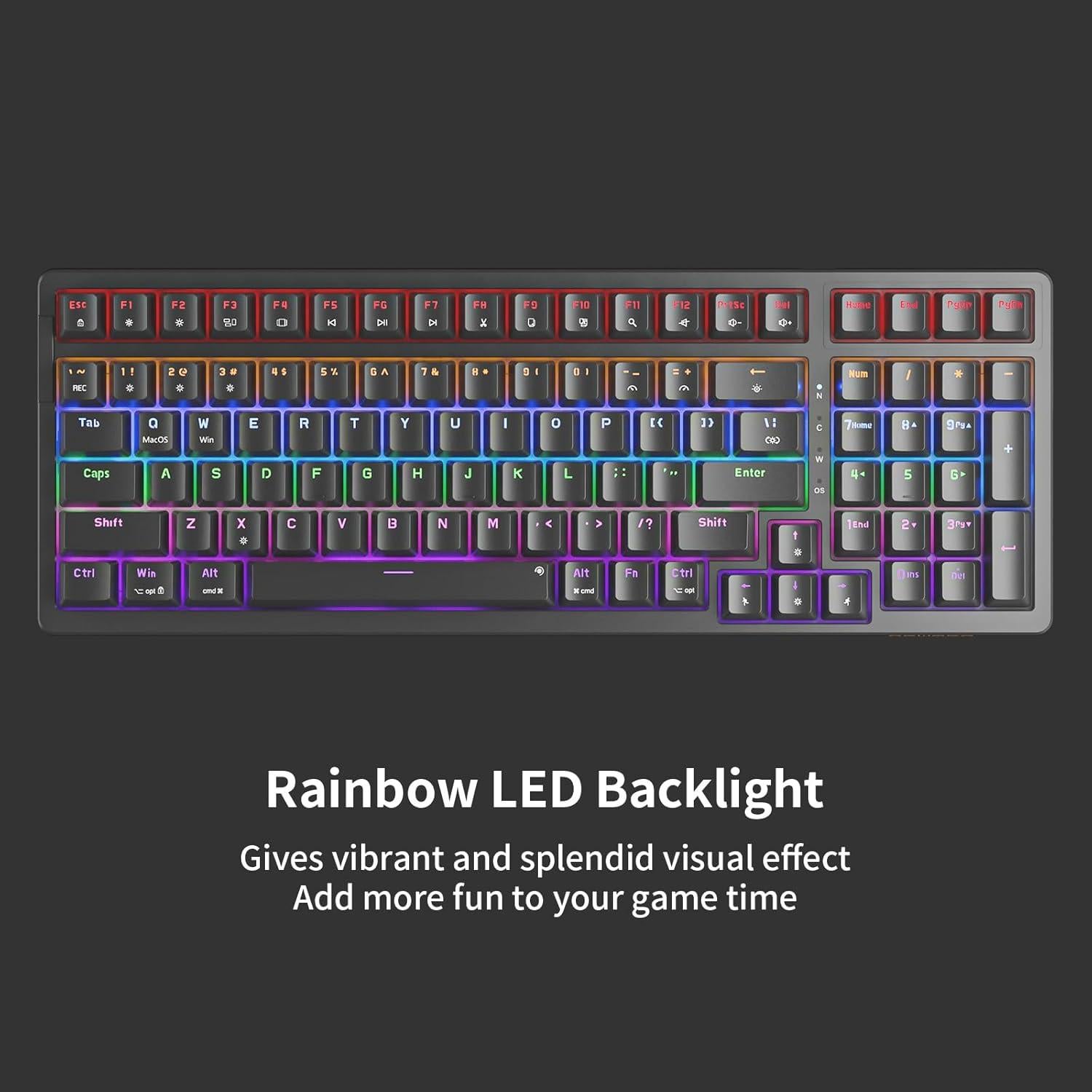 Teclado Mecánico Gaming Newmen GM328, 100 Teclas, LED RGB