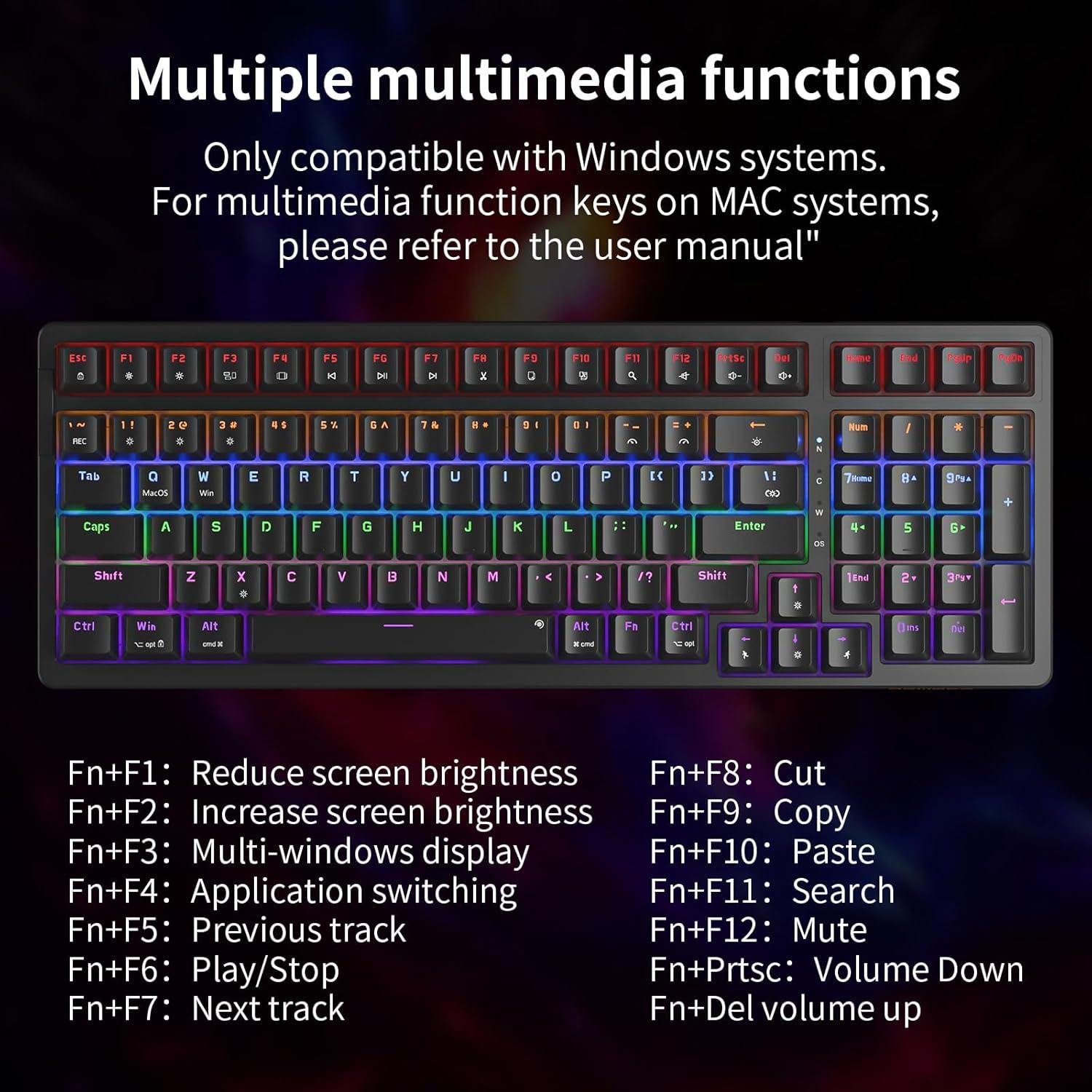 Teclado Mecánico Gaming Newmen GM328, 100 Teclas, LED RGB