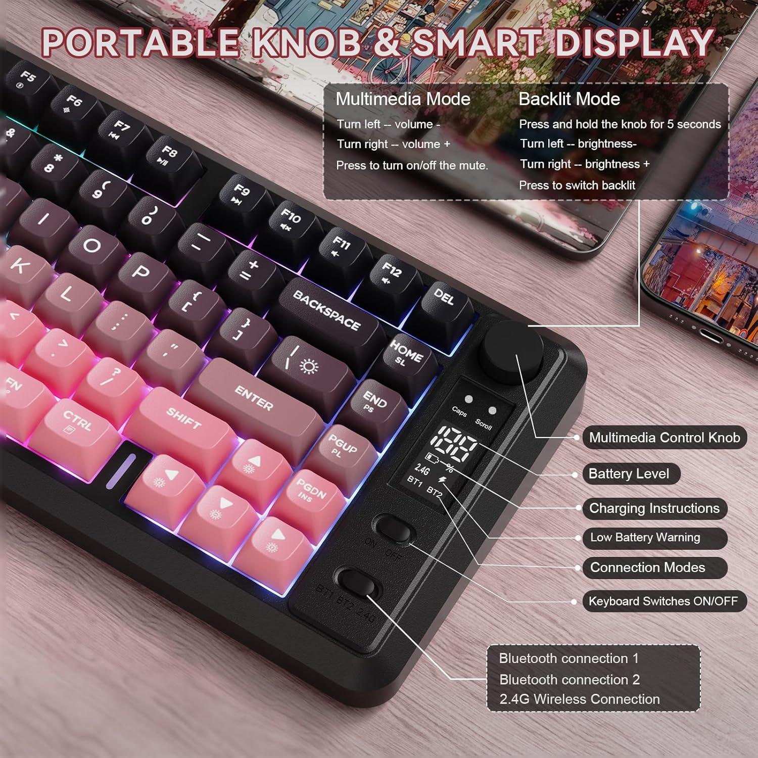 Teclado Inalámbrico ZIYOU LANG M75 RGB Compacto 82 Teclas