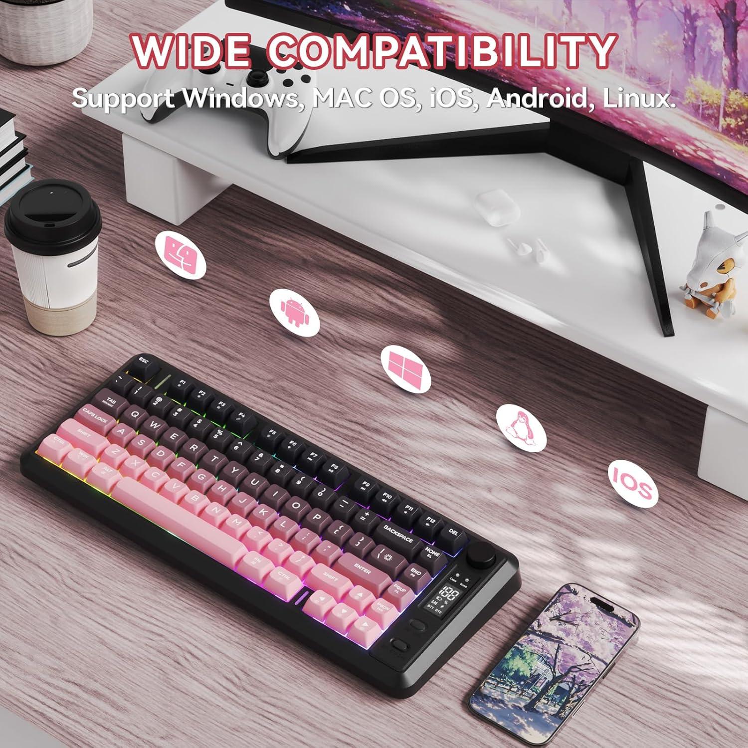 Teclado Inalámbrico ZIYOU LANG M75 RGB Compacto 82 Teclas