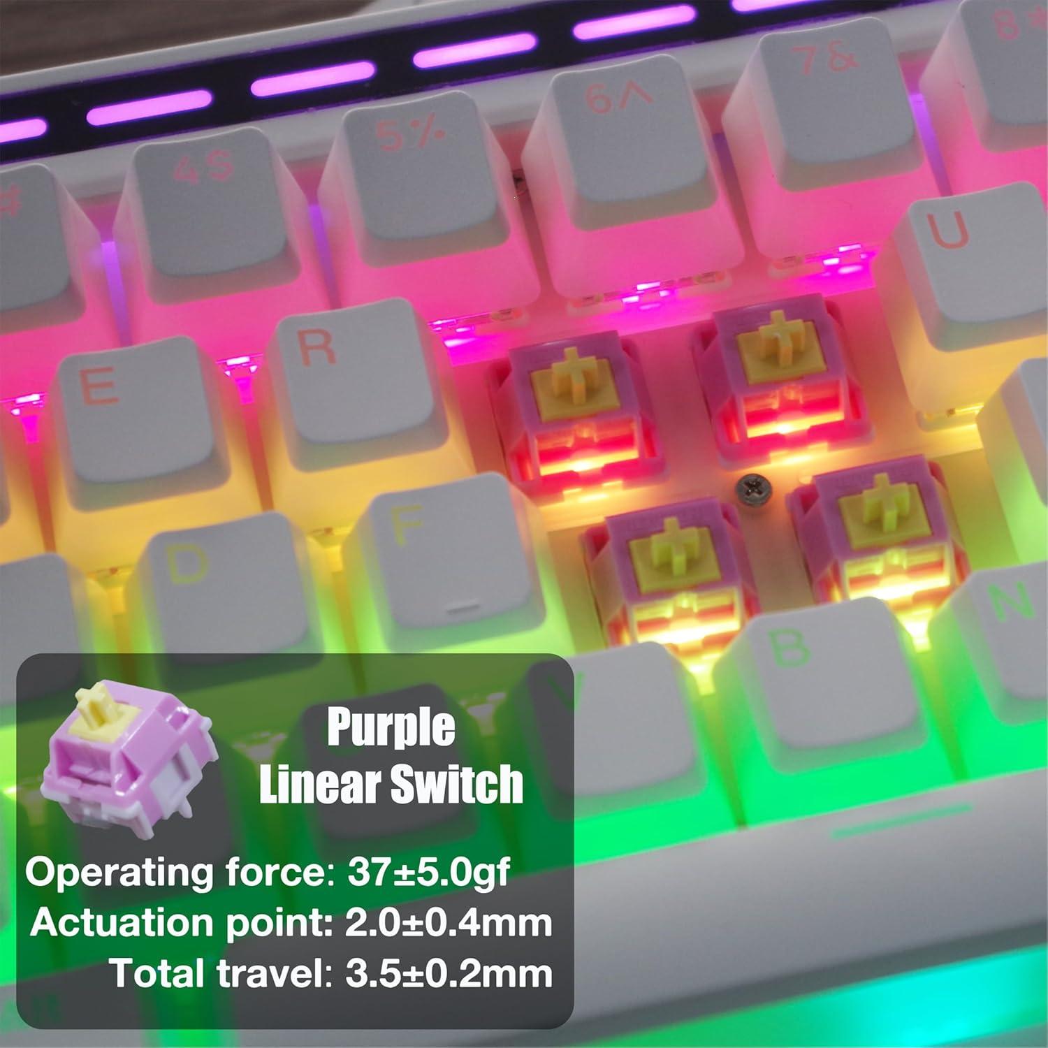 Teclado Mecánico Gaming Inalámbrico VirtDream R66 RGB 65%