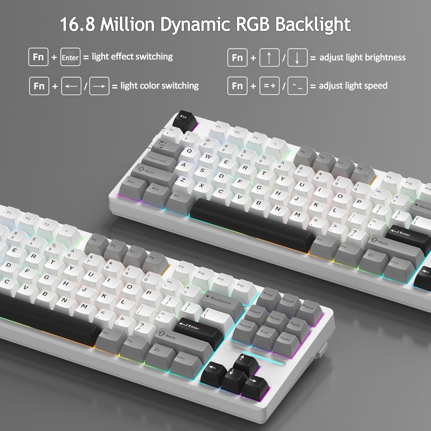Teclado Mecánico Inalámbrico MageGee LIGHT87 RGB 8000mAh