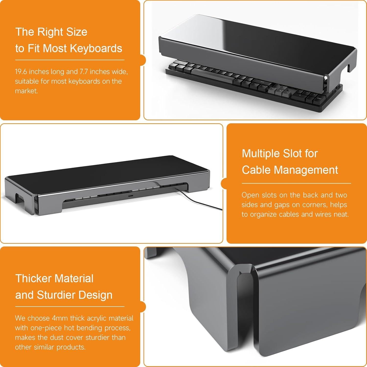 Cubierta de Teclado Mecánico Beego Acrílico Negro 49.8 cm