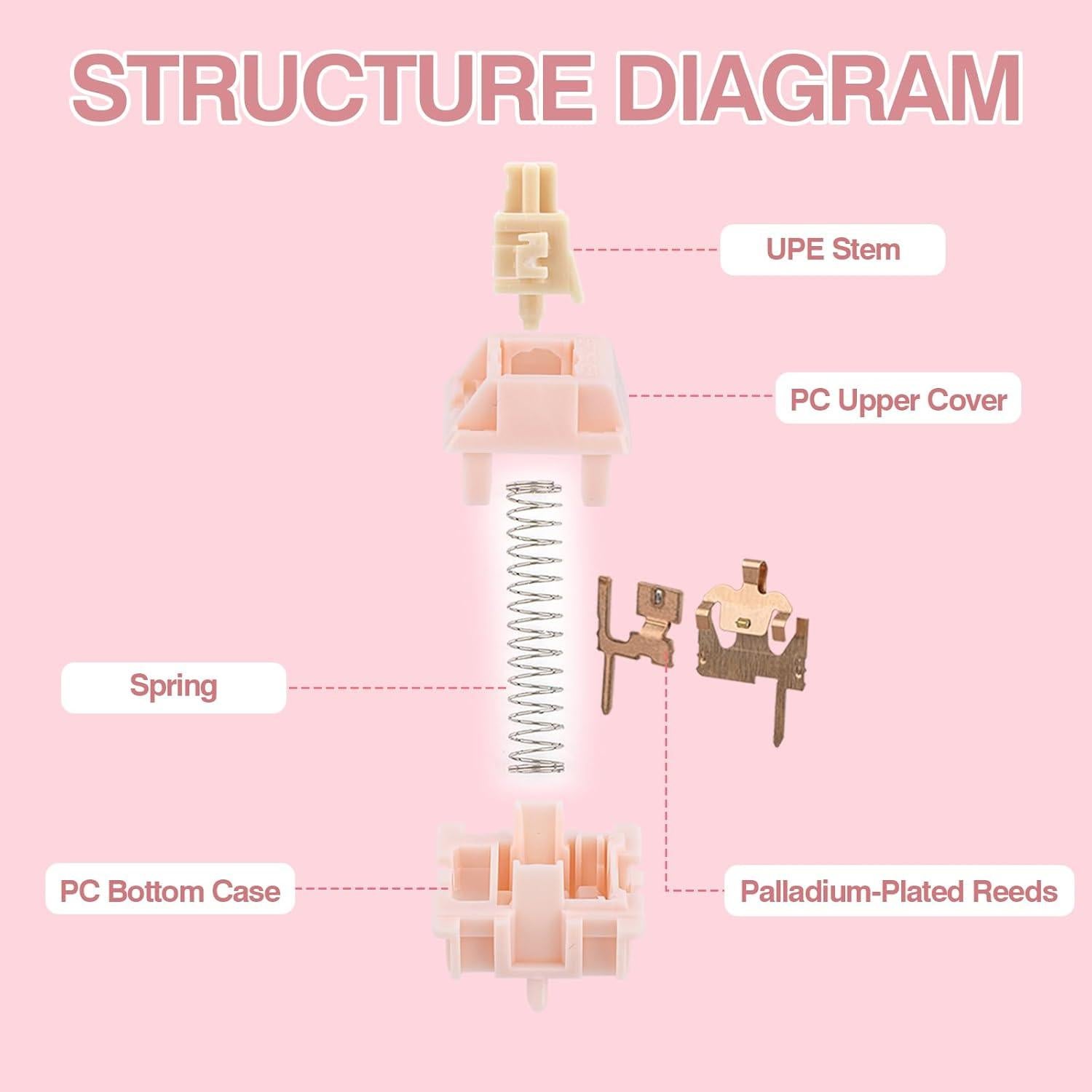 Interruptores Silenciosos EPOMAKER Nude Rosa 40gf 35 PCS