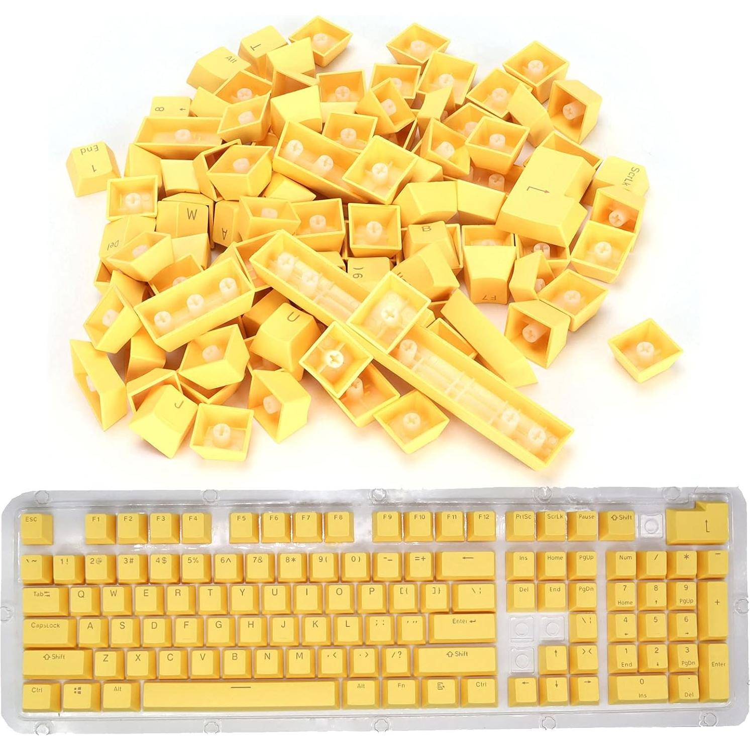 Juego de Teclas PBT 108 para Teclado Mecánico Acogedor Amarillo