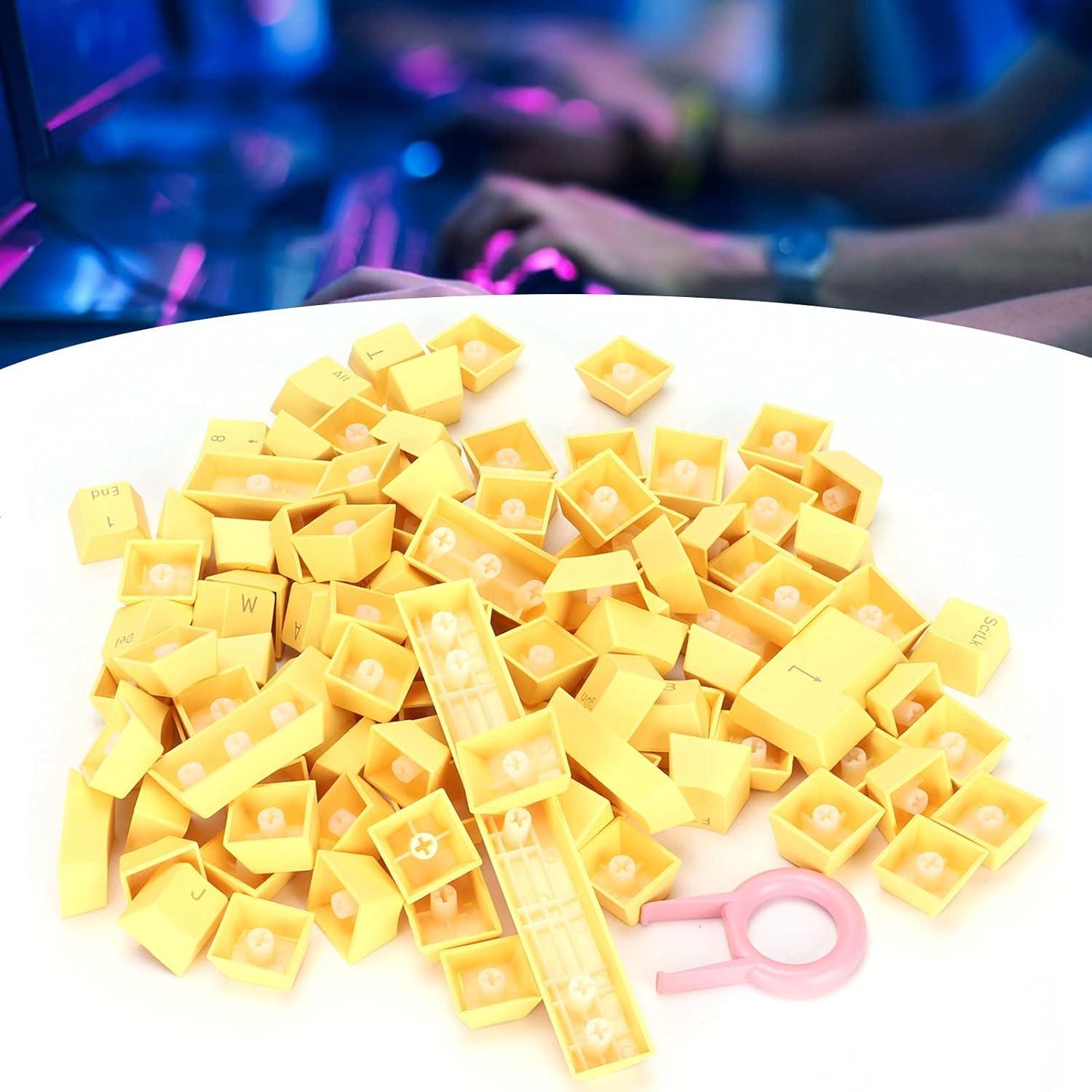 Juego de Teclas PBT 108 para Teclado Mecánico Acogedor Amarillo
