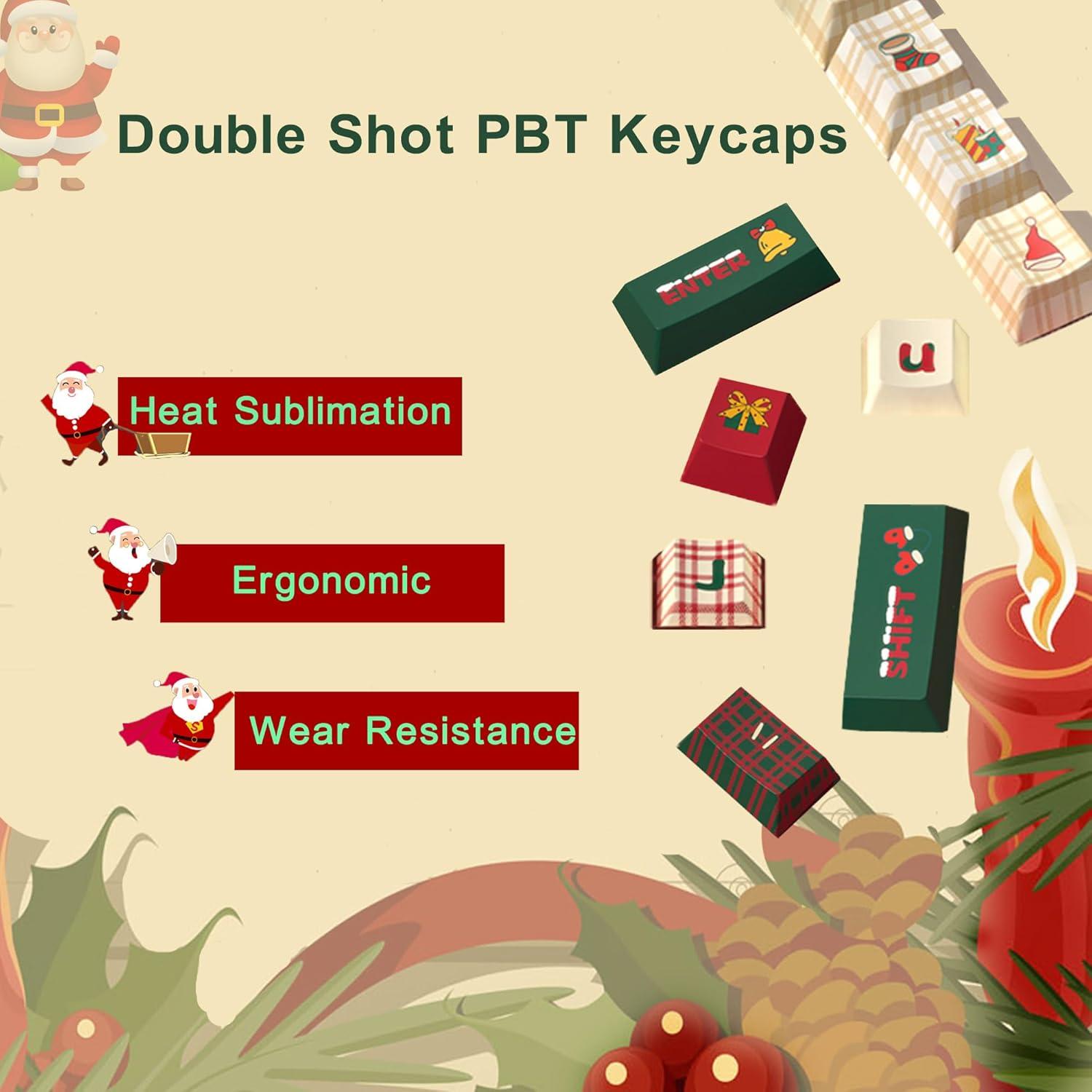 Conjunto de Teclas Personalizadas LUSKINNO Tema Navidad 138 PBT