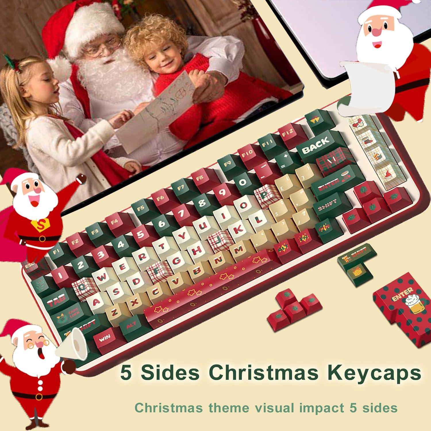 Conjunto de Teclas Personalizadas LUSKINNO Tema Navidad 138 PBT