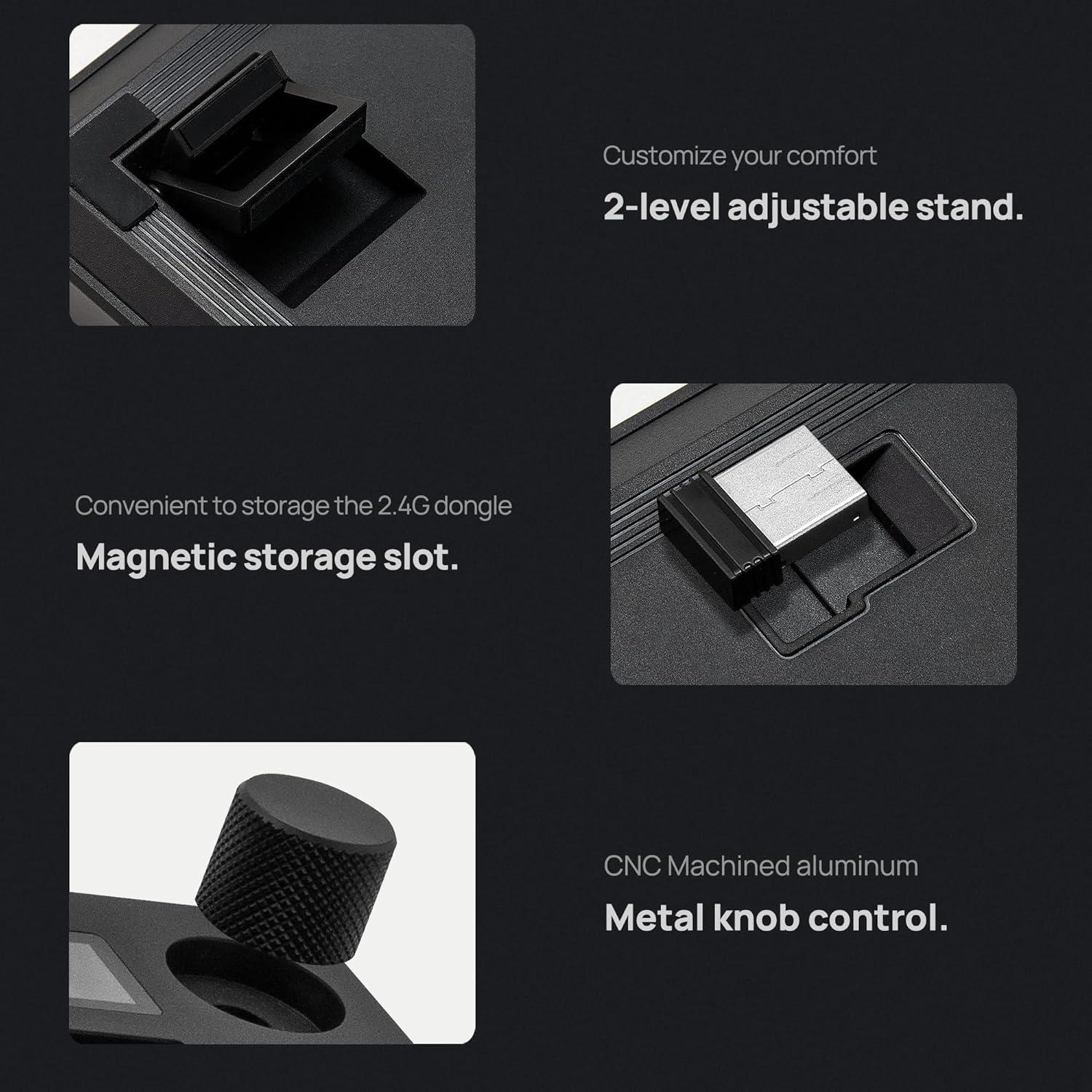 MD750 Delight BT RGB Devil Green TKL Ergonomic Mechanical Keyboard, LED Screen & Knob, 75% Layout, 2.4G/ BT5.0/ USB Type-C, Mac/Windows OS Compatible (Gateron G Brown)