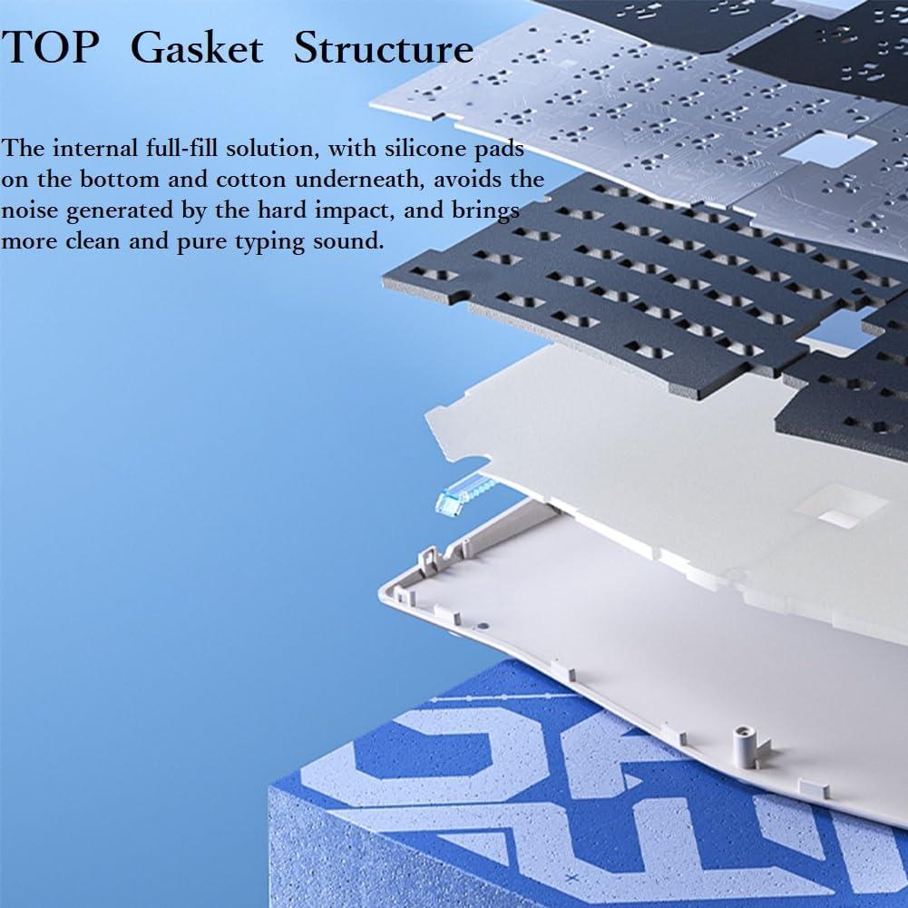 Teclado Mecánico A75 Alice Ergonomico RGB 4000mAh Blanco Lunar