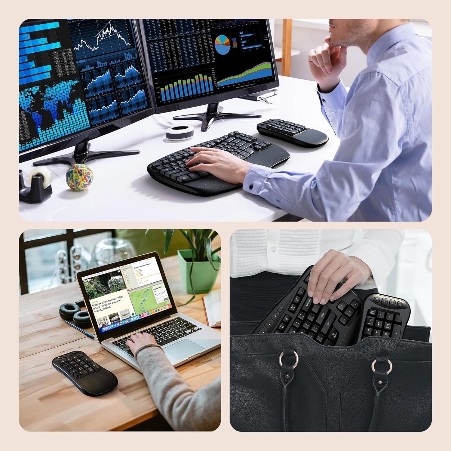 Teclado Inalámbrico Ergonómico Meetion K9330 con Reposamuñecas