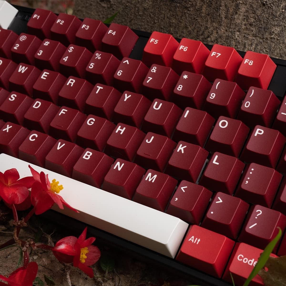Set de Teclas PBT Mintcaps 173 Teclas Cherry Rojo ANSI ISO