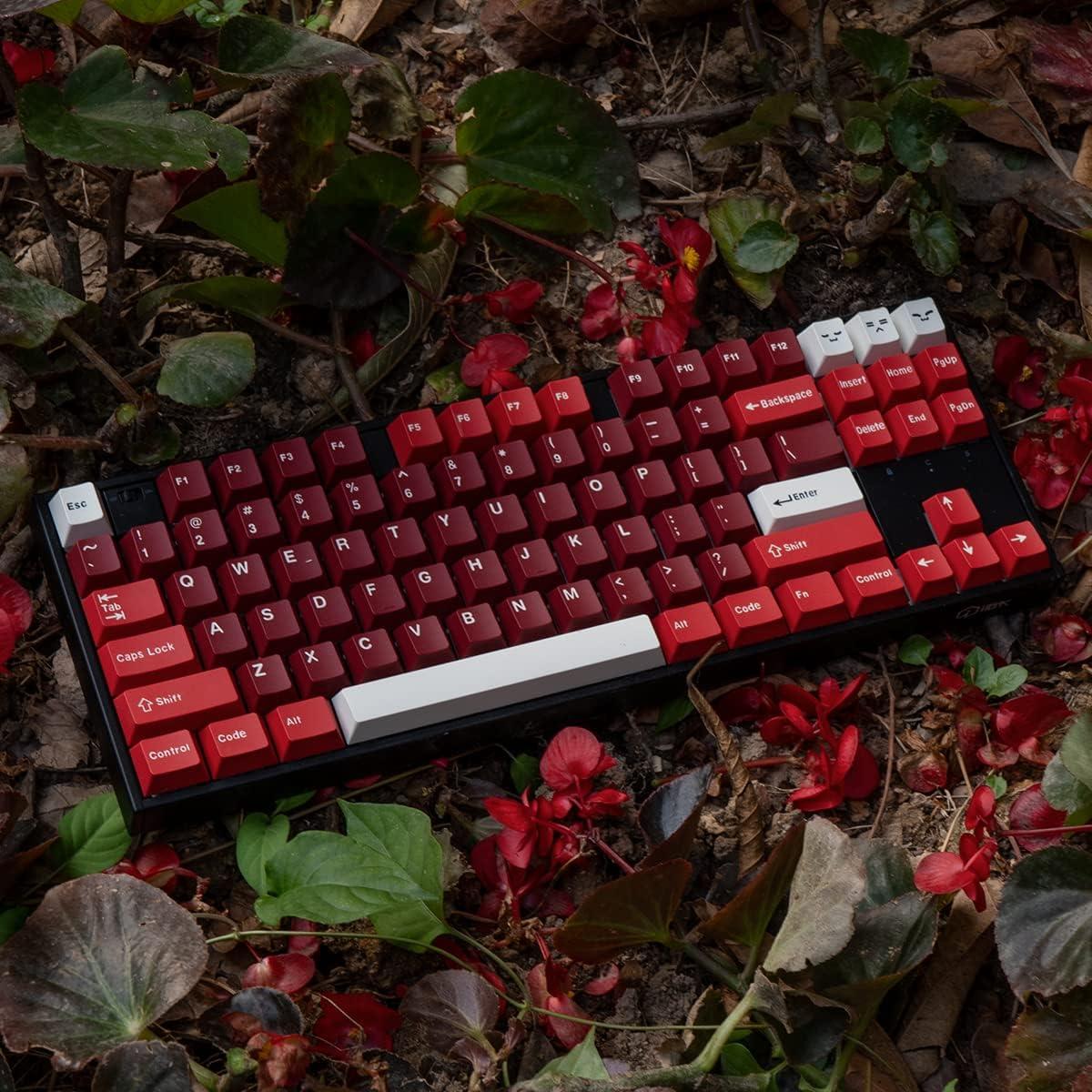 Set de Teclas PBT Mintcaps 173 Teclas Cherry Rojo ANSI ISO