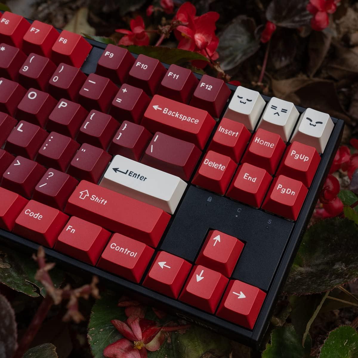 Set de Teclas PBT Mintcaps 173 Teclas Cherry Rojo ANSI ISO