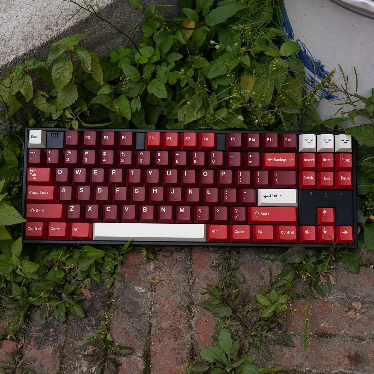 Set de Teclas PBT Mintcaps 173 Teclas Cherry Rojo ANSI ISO