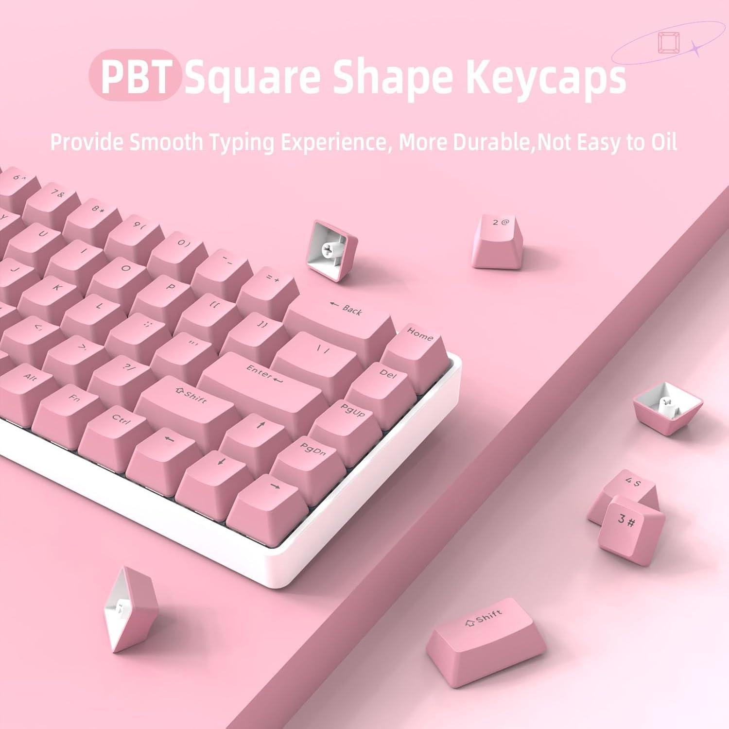 Conjunto de Teclas PBT Doble Inyección 117 Teclas ZIYOU LANG Rosa