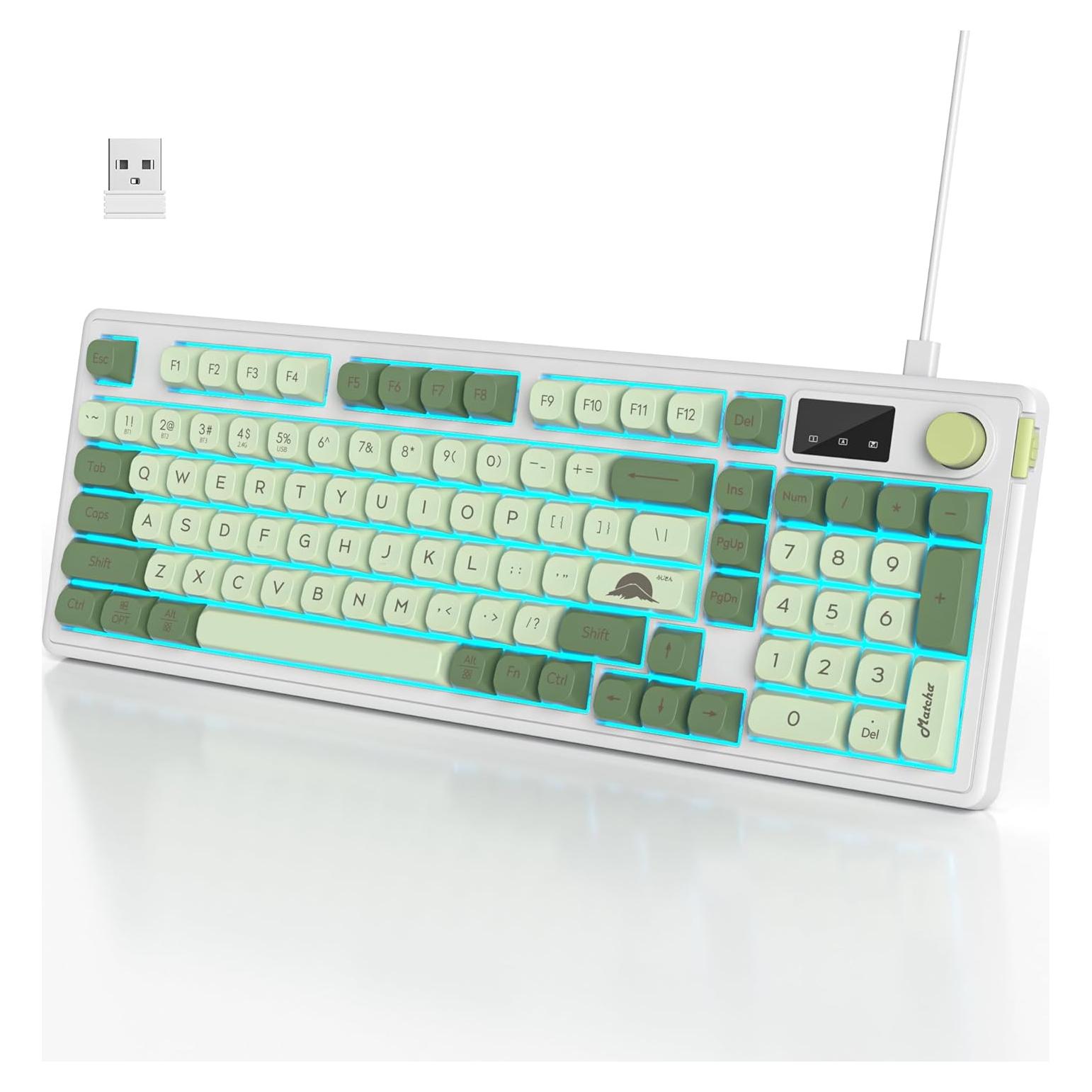 Teclado Inalámbrico SbocKeeb 96% RGB Tri-Modo Matcha